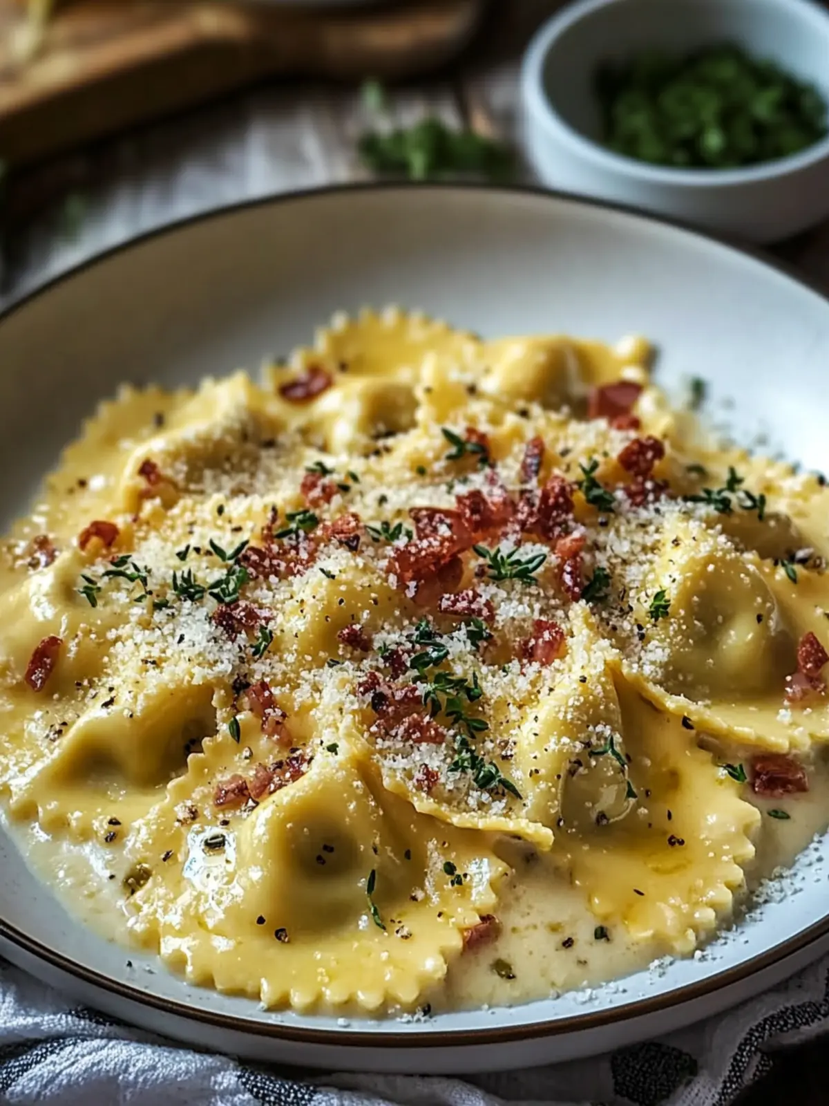 Olive Garden-Inspired Ravioli Carbonara: Creamy Bliss in 30 Minutes 3 Olive Garden-Inspired Ravioli Carbonara