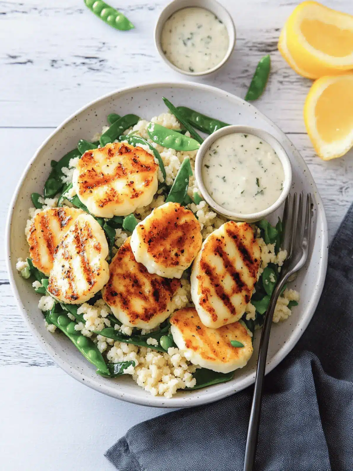 Grilled Halloumi Salad with Crunchy Giant Couscous Twist 2 Grilled Halloumi Salad