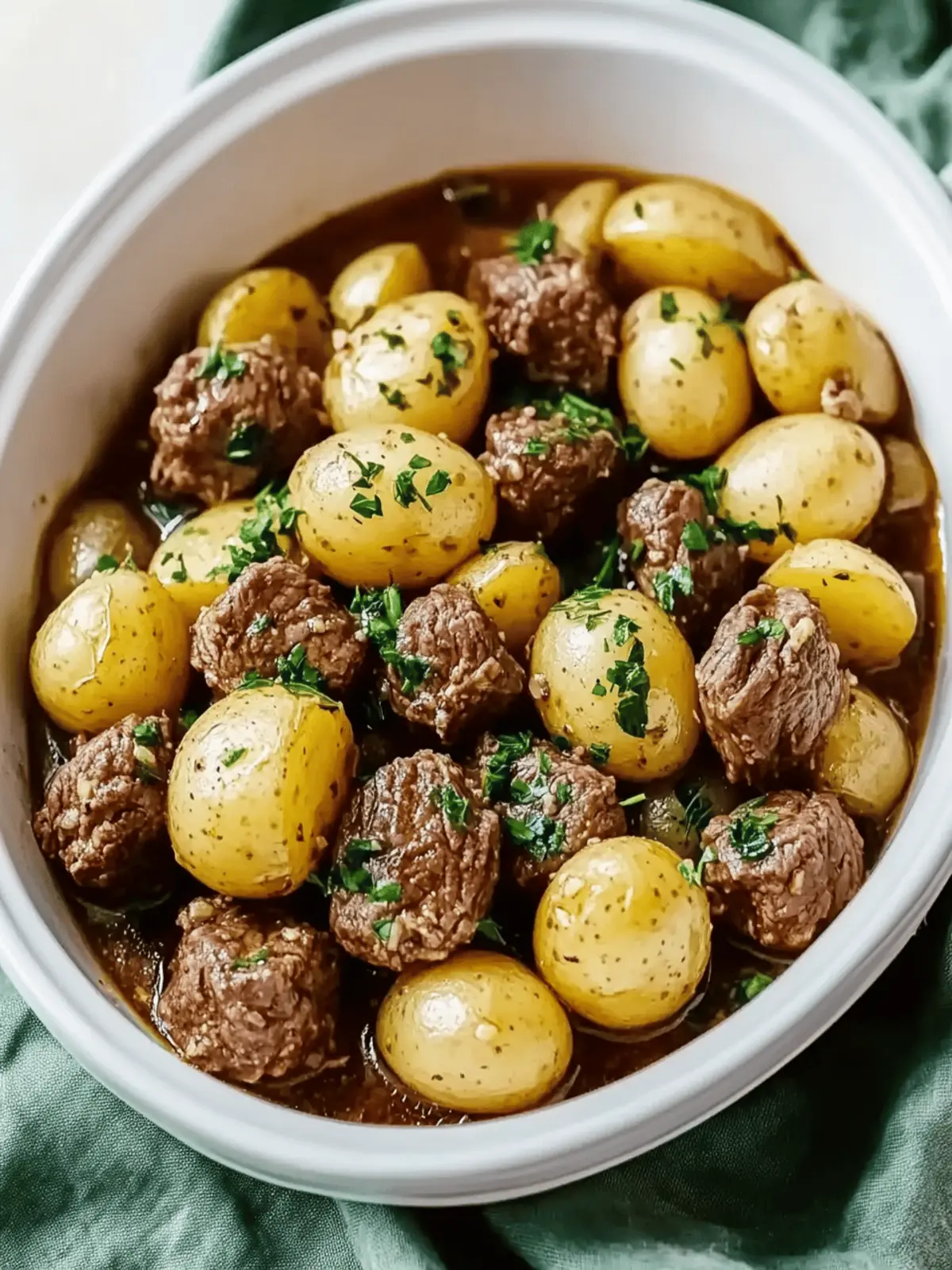 Crockpot Garlic Butter Beef Bites with Potatoes Recipe Bliss 3 Crockpot Garlic Butter Beef Bites with Potatoes Recipe