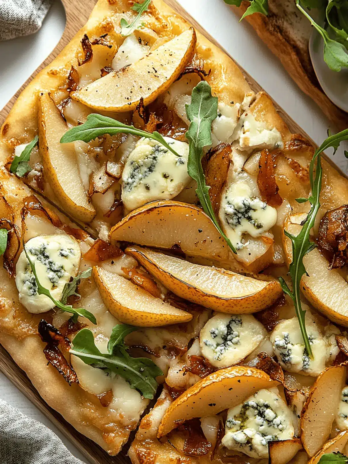 Delicious Caramelized Pear and Gorgonzola Flatbread Recipe 2 Caramelized Pear and Gorgonzola Flatbread