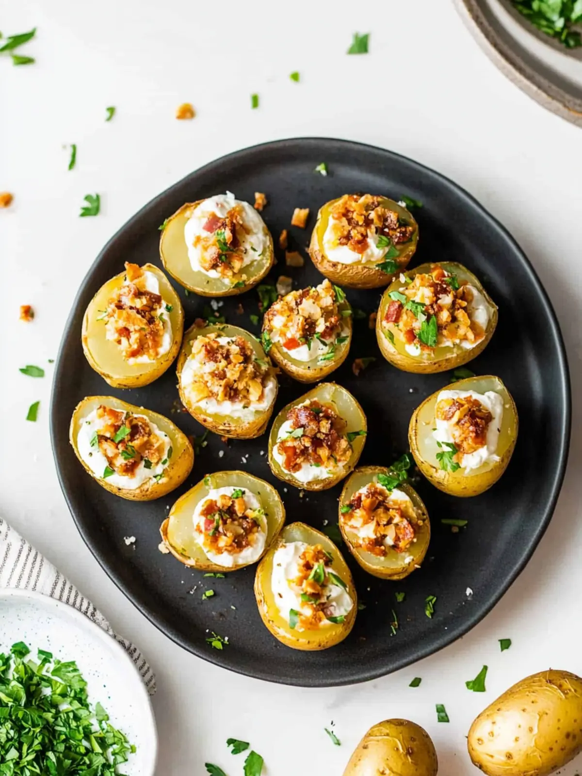Savory Mini Baked Potatoes with Creamy Sour Cream Bliss 2 Mini Baked Potatoes