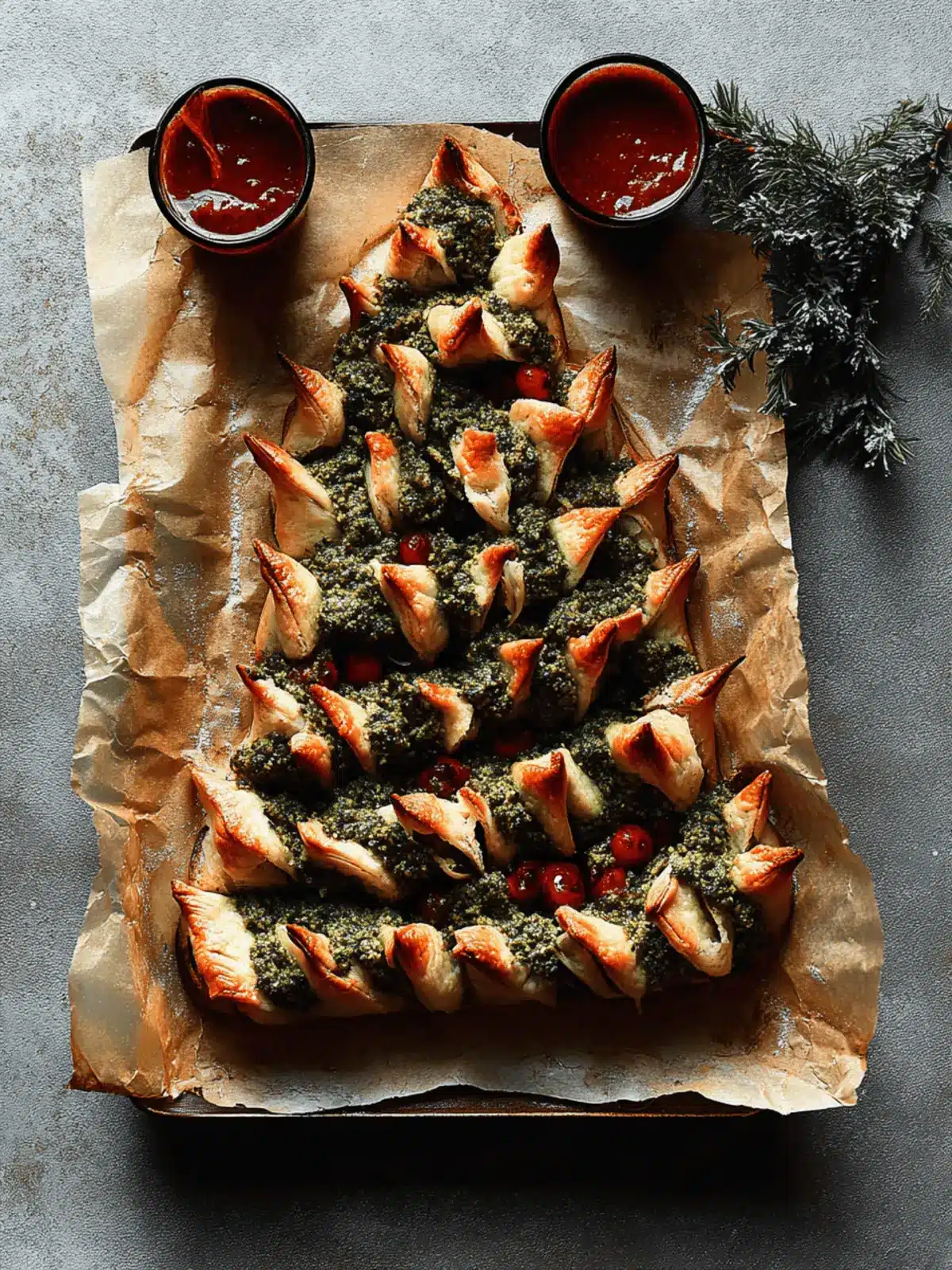 Cheesy Pesto Christmas Tree Pull-Apart Bread to Wow Guests 3 Cheesy Pesto Christmas Tree Pull-Apart Bread