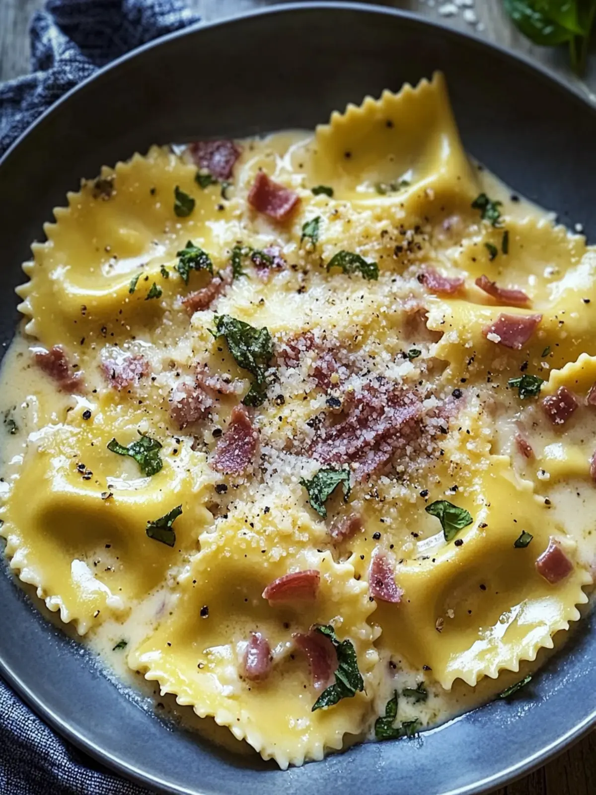 Olive Garden-Inspired Ravioli Carbonara: Creamy Bliss in 30 Minutes 2 Olive Garden-Inspired Ravioli Carbonara