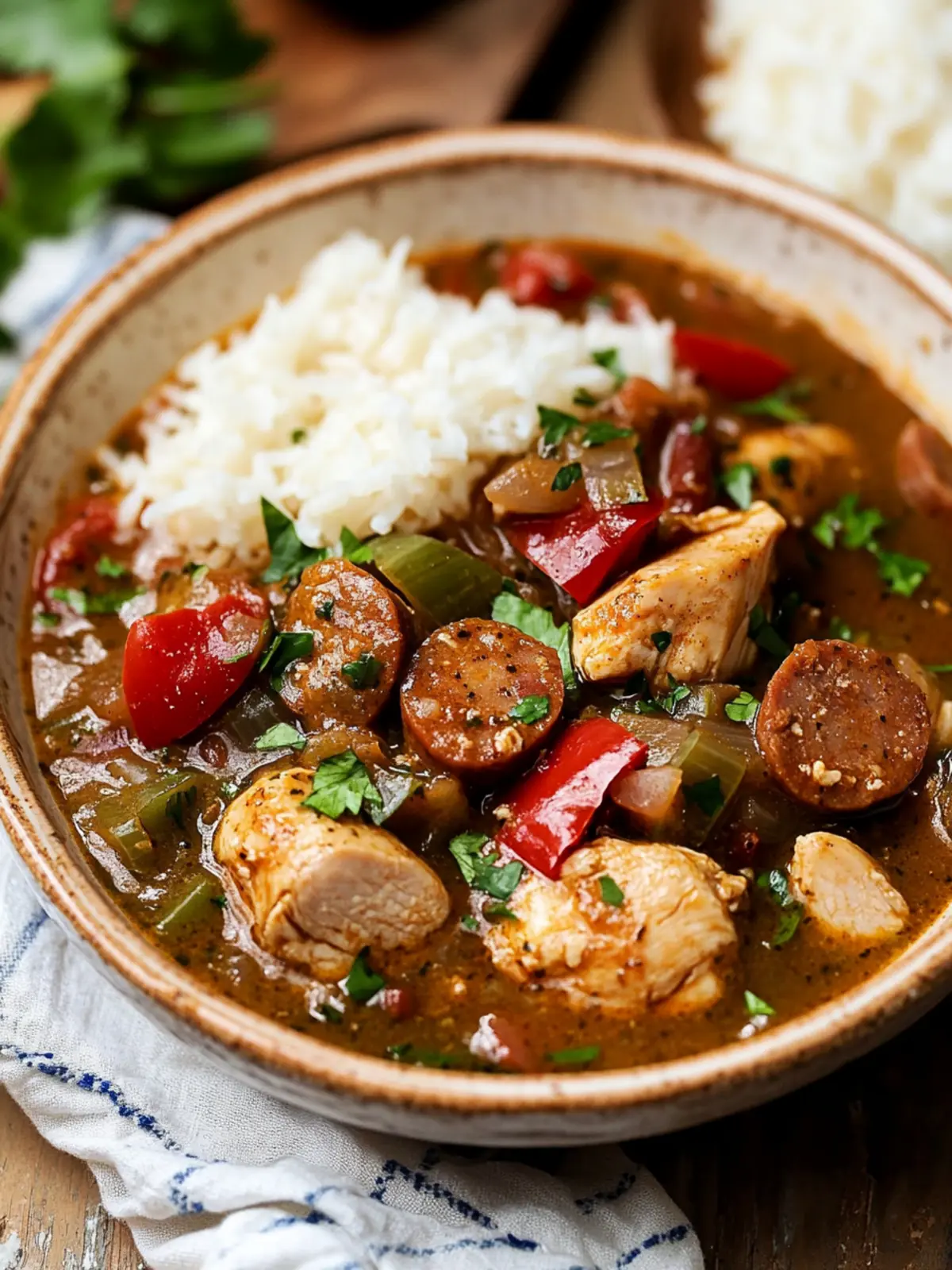 Savory Orleans Cajun Chicken and Sausage Gumbo That Wows! 4 Orleans Cajun Chicken and Sausage Gumbo