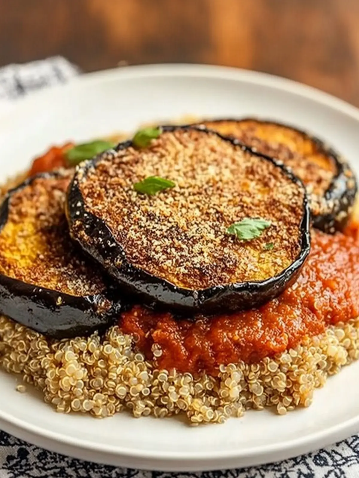 Delicious Easy Vegan Eggplant Parmesan Over Quinoa Tonight 4 Easy Vegan Eggplant Parmesan Over Quinoa