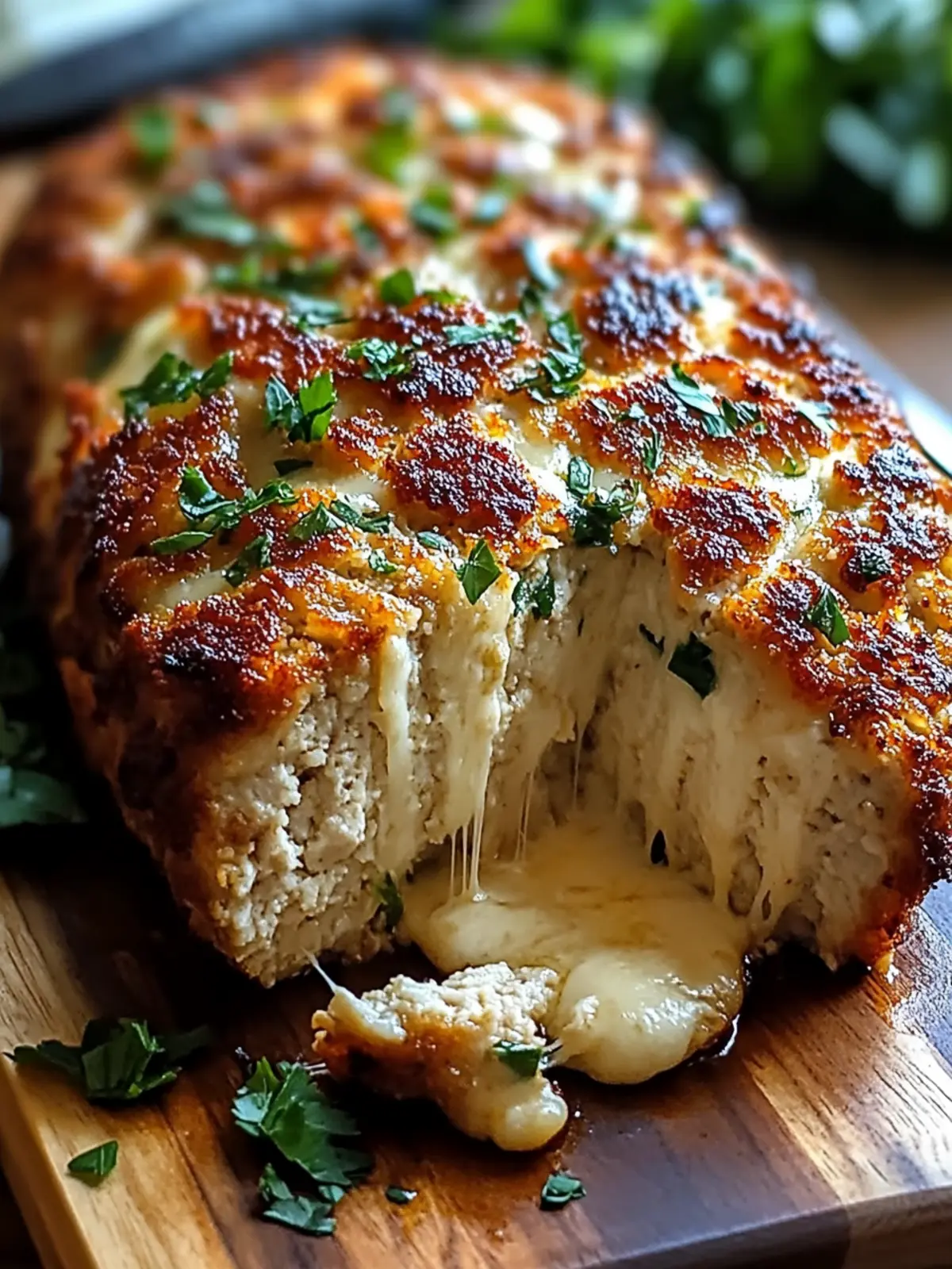 Parmesan Chicken Meatloaf with Gooey Cheese Center Delight 2 Parmesan Chicken Meatloaf with Gooey Cheese Center