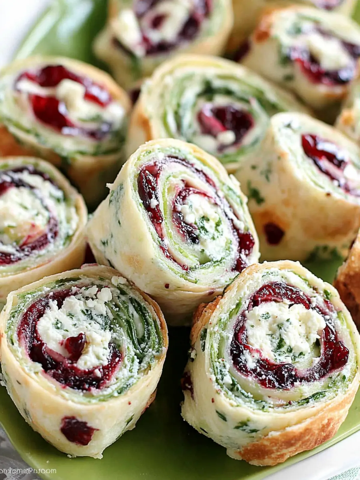 Cranberry Cream Cheese Pinwheels with Feta & Herbs Delight 4 Cranberry Cream Cheese Pinwheels with Feta & Herbs