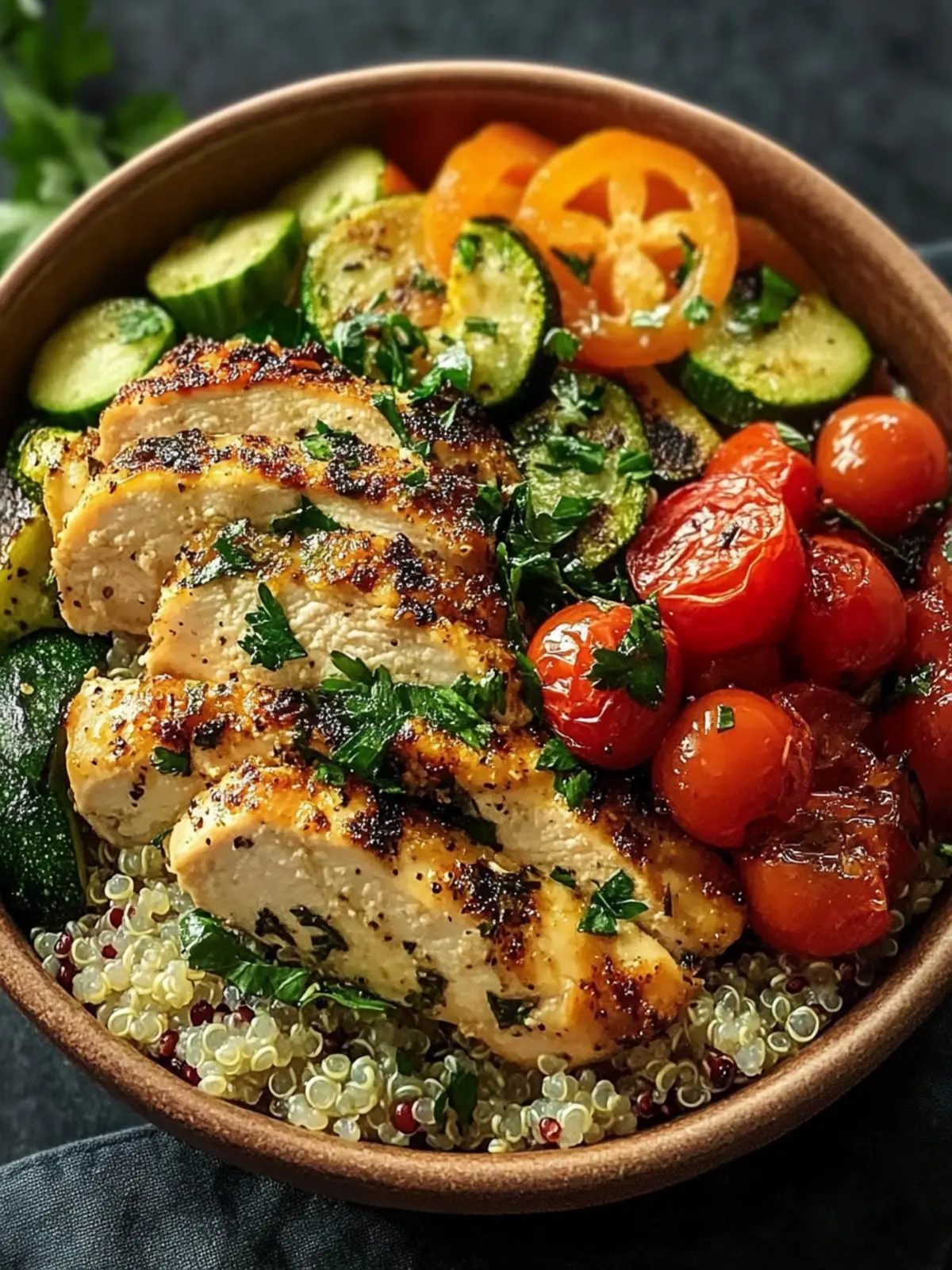 Herbed Chicken and Quinoa Bowl with Veggies for Easy Meal Prep 4 Herbed Chicken and Quinoa Bowl with Veggies