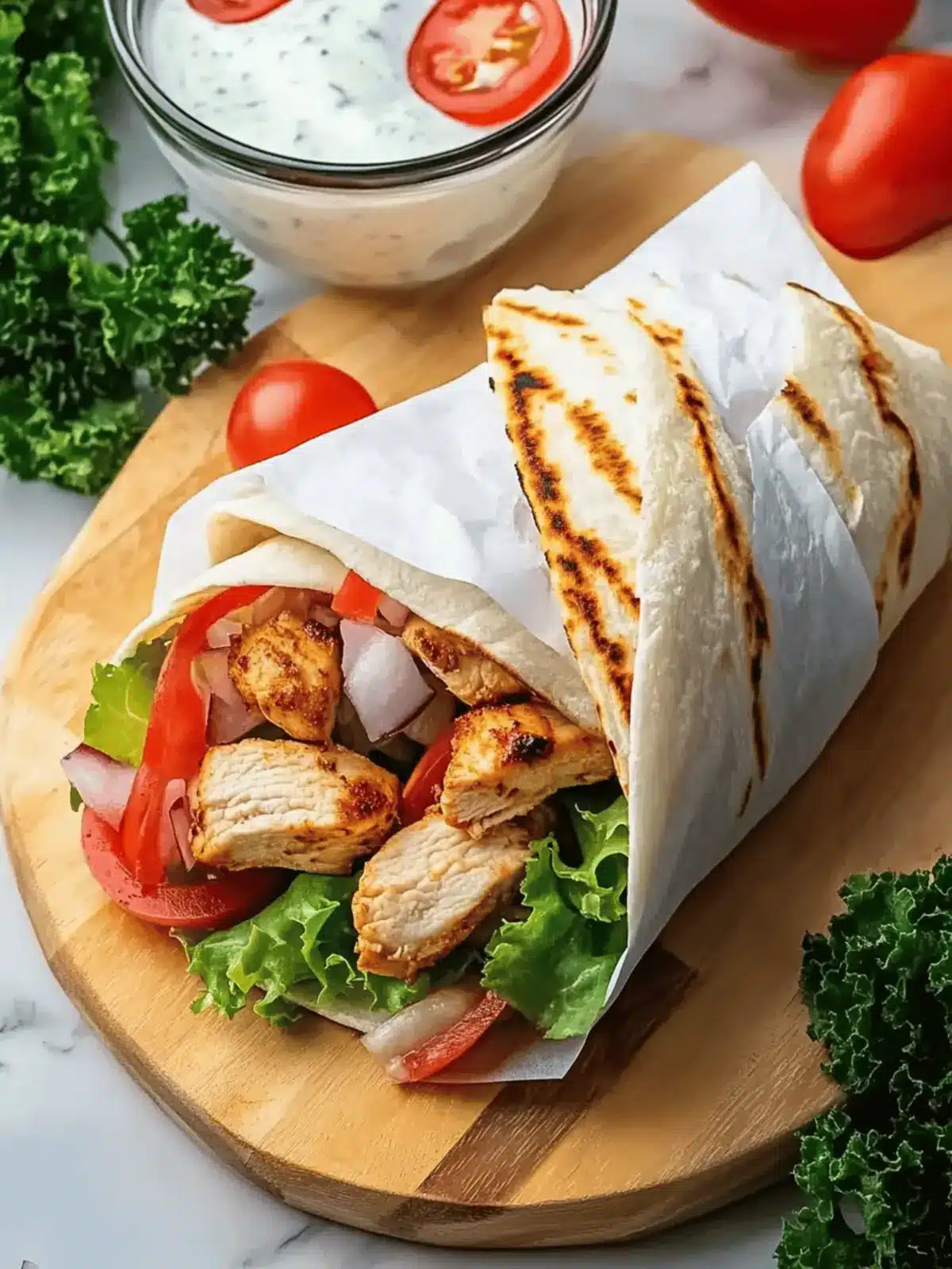 Delicious Chicken Shawarma Wraps with Yogurt Sauce Recipe 3 Chicken Shawarma Wraps with Yogurt Sauce Recipe