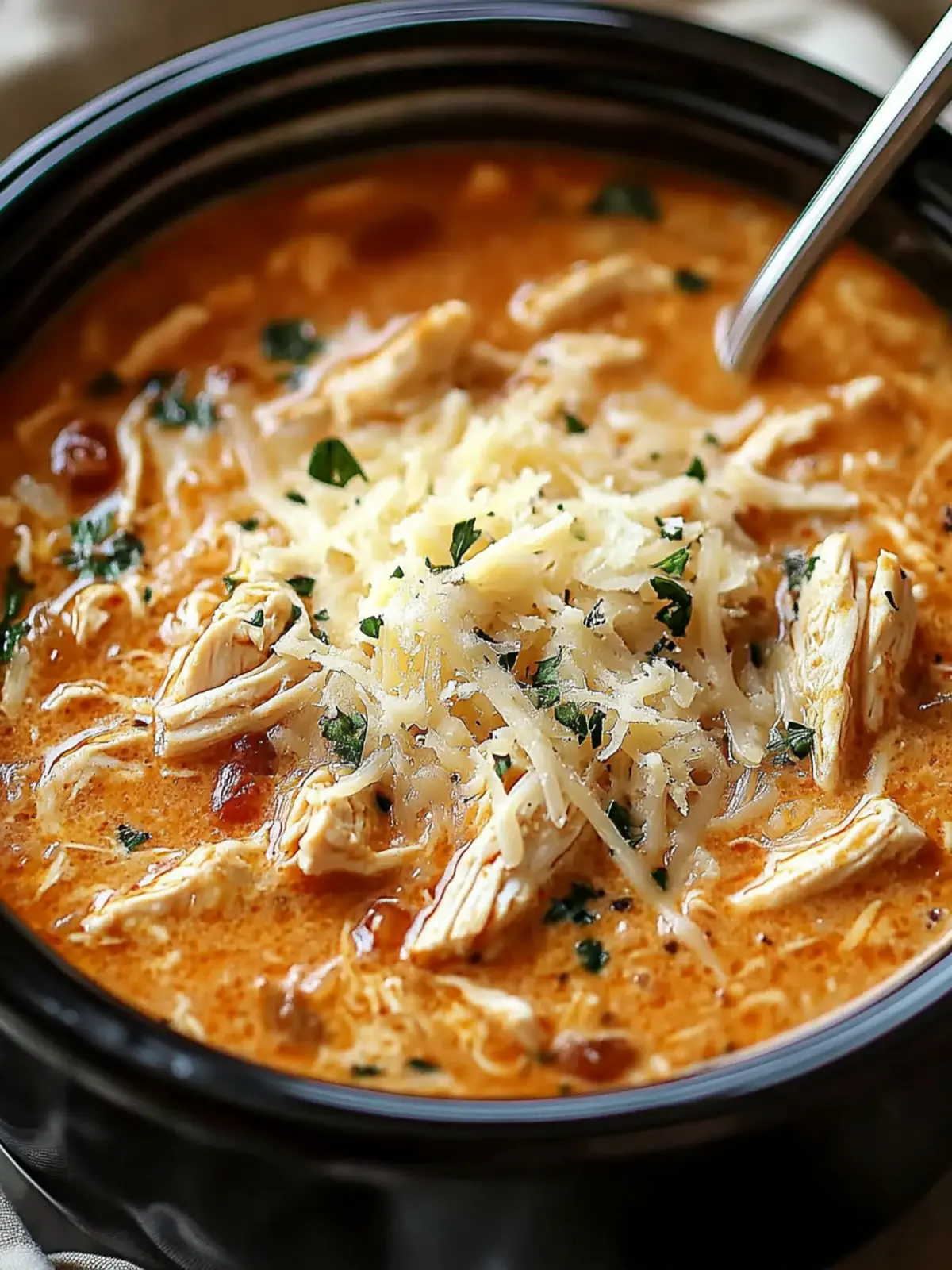 Crock Pot Creamy Chicken Parmesan Soup for Cozy Evenings 4 Crock Pot Creamy Chicken Parmesan Soup