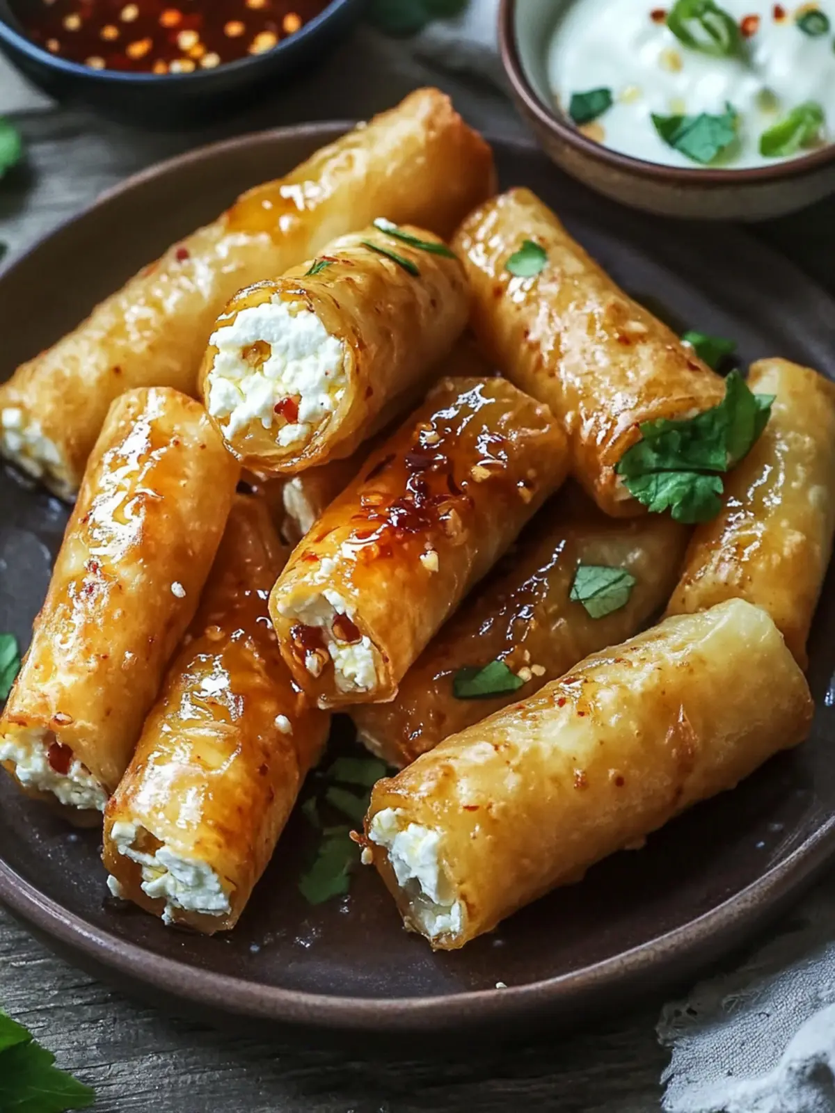 Oven-Fried Feta Rolls with Chili Honey You ll Crave Every Time 4 Oven-Fried Feta Rolls with Chili Honey