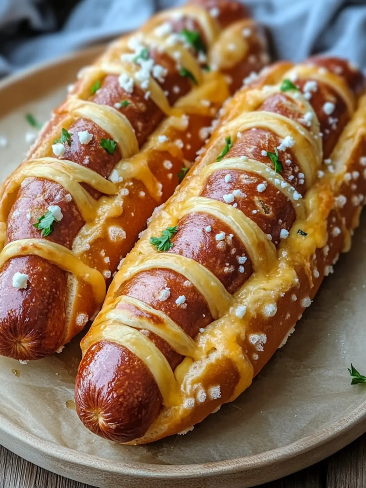 Melt-in-Your-Mouth Soft Baked Cheesy Pretzel Dogs Recipe 4 Soft Baked Cheesy Pretzel Dogs