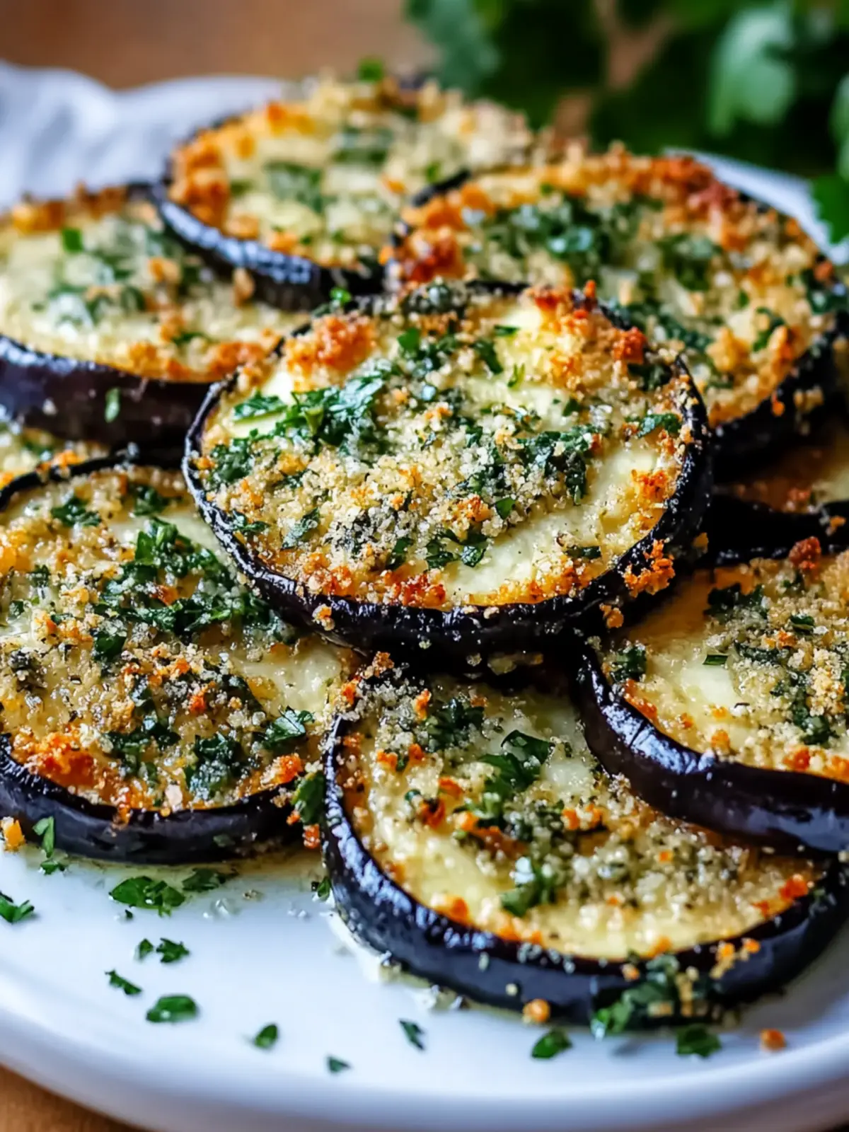 Garlic Herb Crusted Eggplant Slices: Crispy, Low-Carb Delight 3 Garlic Herb Crusted Eggplant Slices