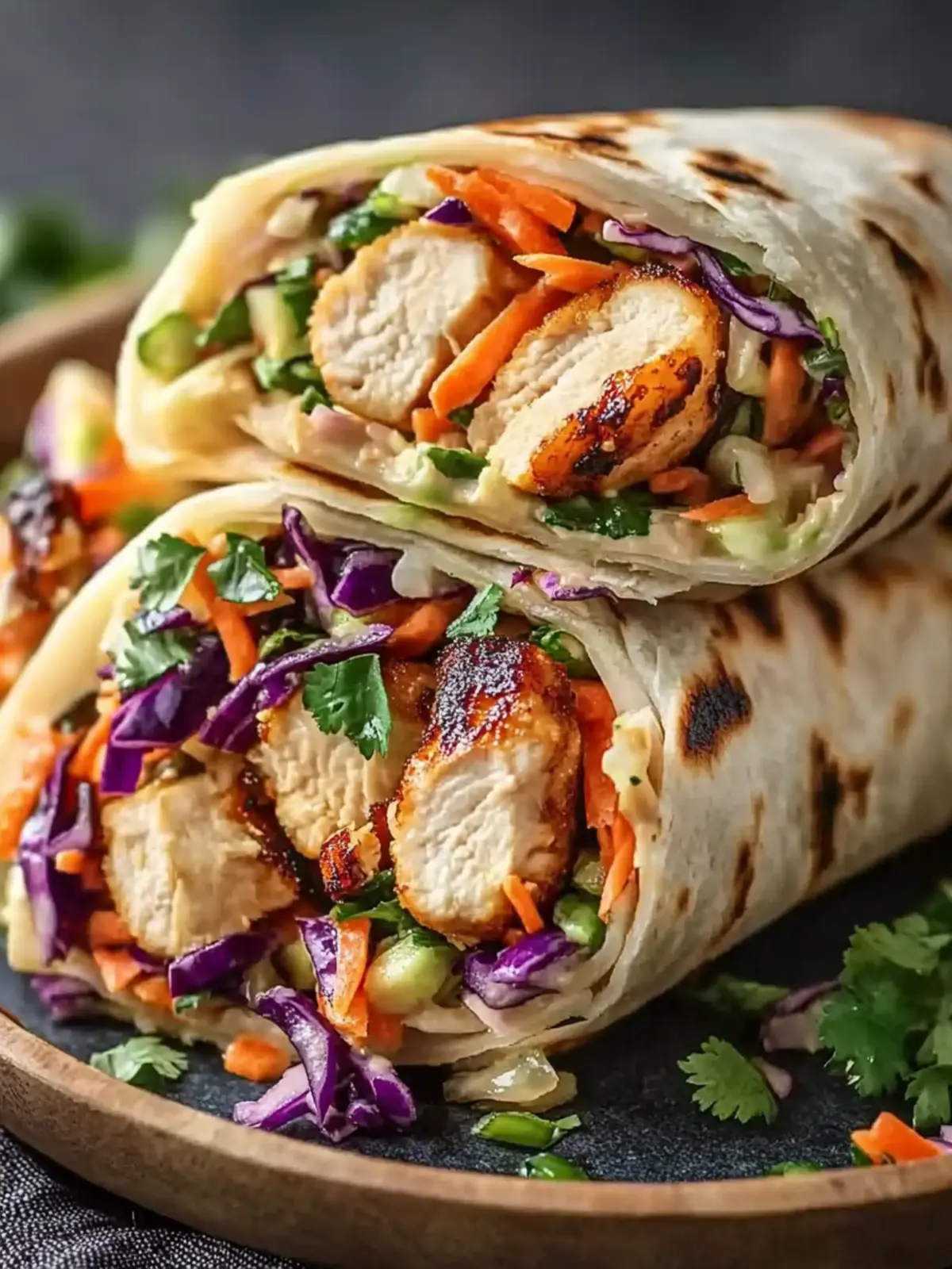 Delicious Thai Chicken Wrap with Crunchy Asian Slaw Magic 2 Thai Chicken Wrap with Crunchy Asian Slaw
