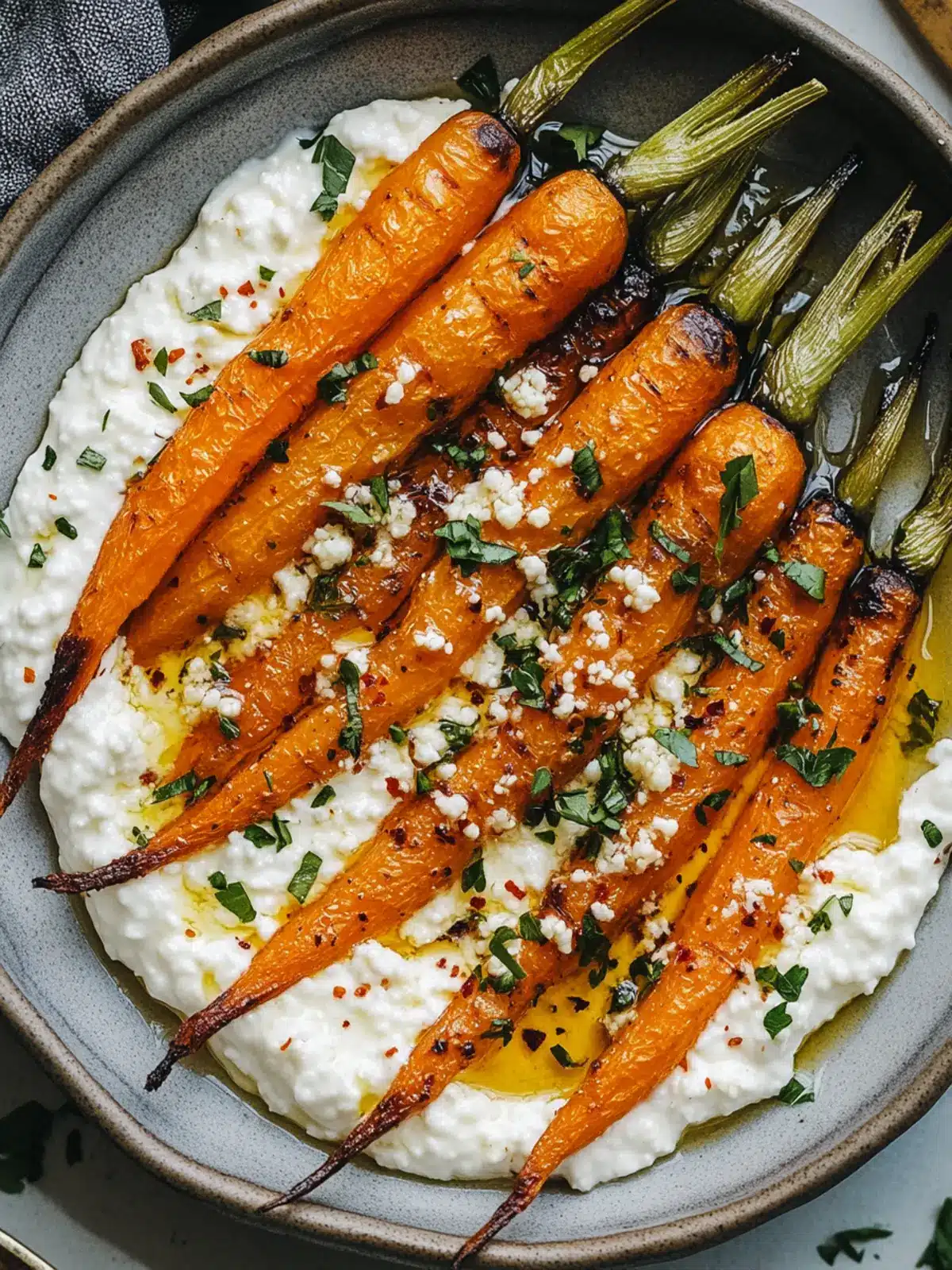 Roasted Carrots with Whipped Ricotta & Hot Honey Bliss 3 Roasted Carrots with Whipped Ricotta & Hot Honey