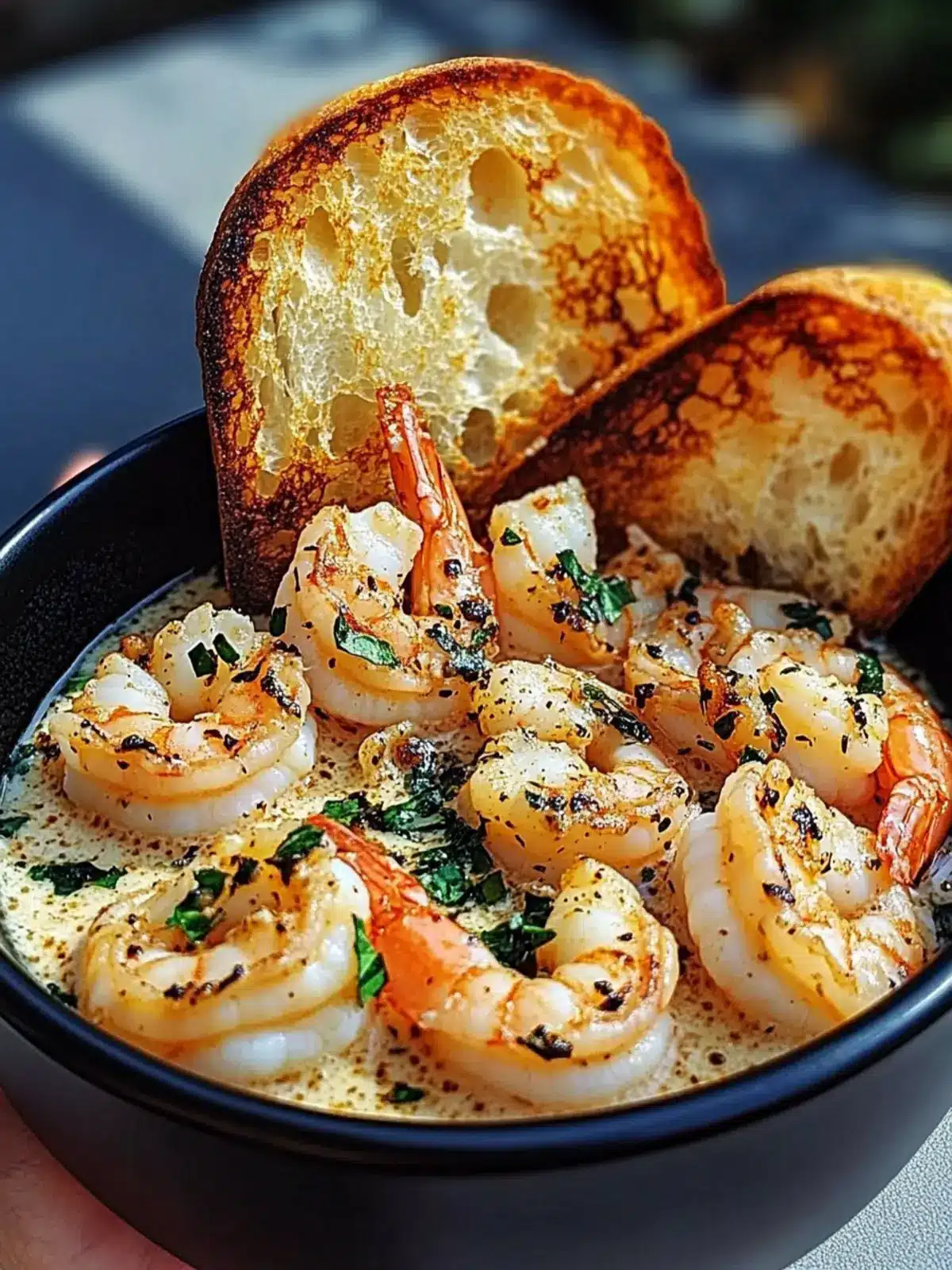 Irresistible Shrimp Scampi Bowls with Garlic Bread Delight 4 Shrimp Scampi Bowls with Garlic Bread
