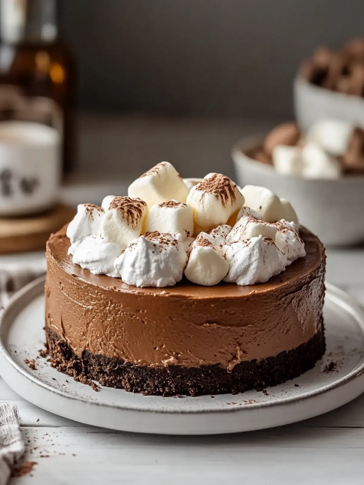 Decadent Hot Cocoa Cheesecake with Marshmallow Whipped Cream Magic 3 Decadent Hot Cocoa Cheesecake with Marshmallow Whipped Cream