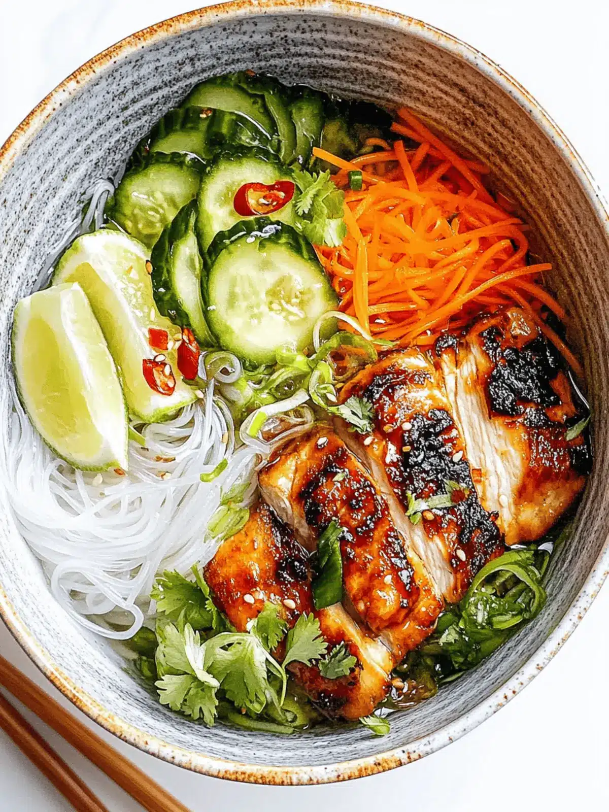 Savory Vermicelli Noodle Bowl with Grilled Chicken Thighs 4 Vermicelli Noodle Bowl