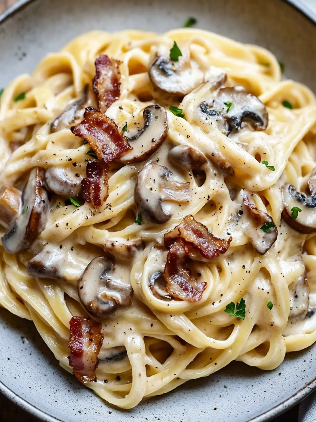 Creamy Bacon and Mushroom Pasta for the Ultimate Comfort Dish 2 Creamy Bacon and Mushroom Pasta