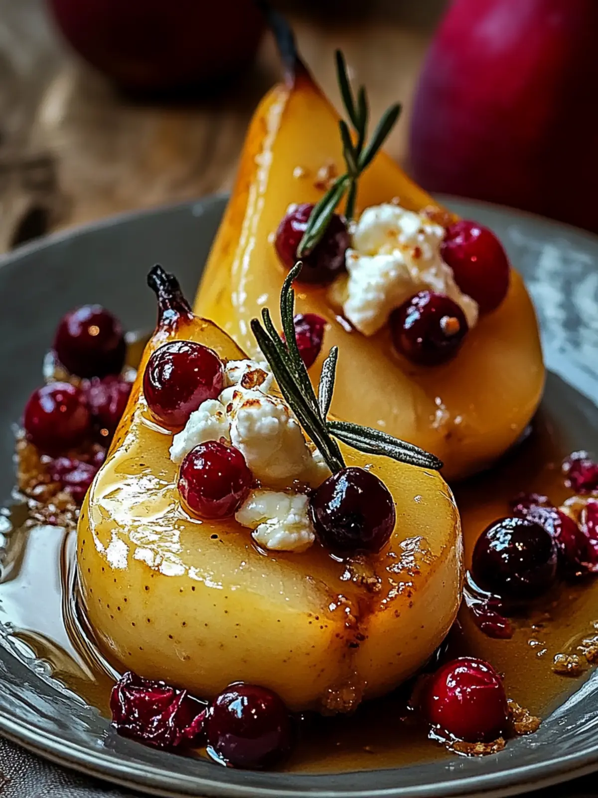 Delicious Baked Pears with Goat Cheese, Honey, and Cranberries 3 Baked Pears with Goat Cheese, Honey, and Cranberries