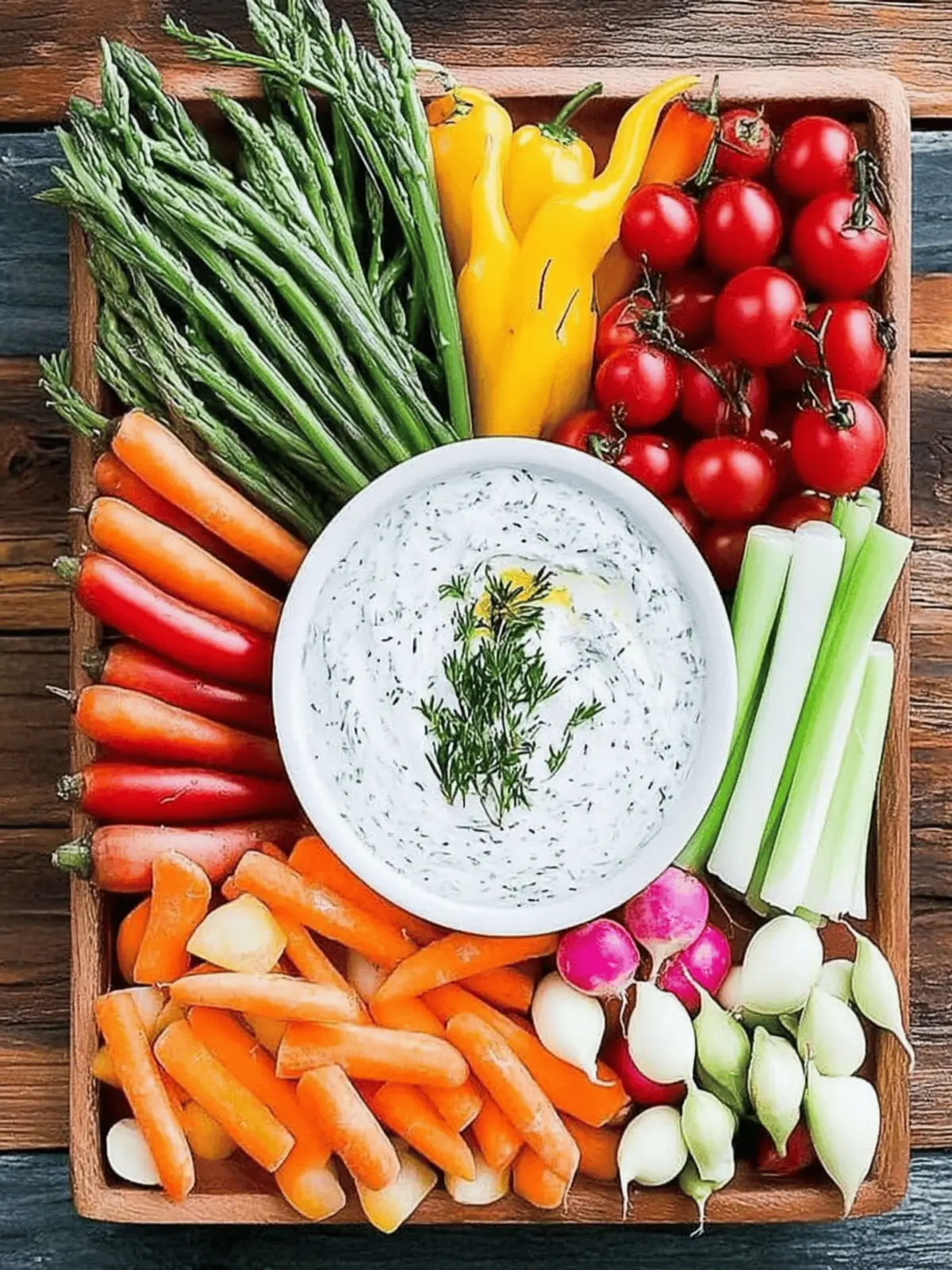 Vibrant Spring Vegetable Platter with Herbed Greek Yogurt Dip 2 Spring Vegetable Platter with Herbed Greek Yogurt Dip