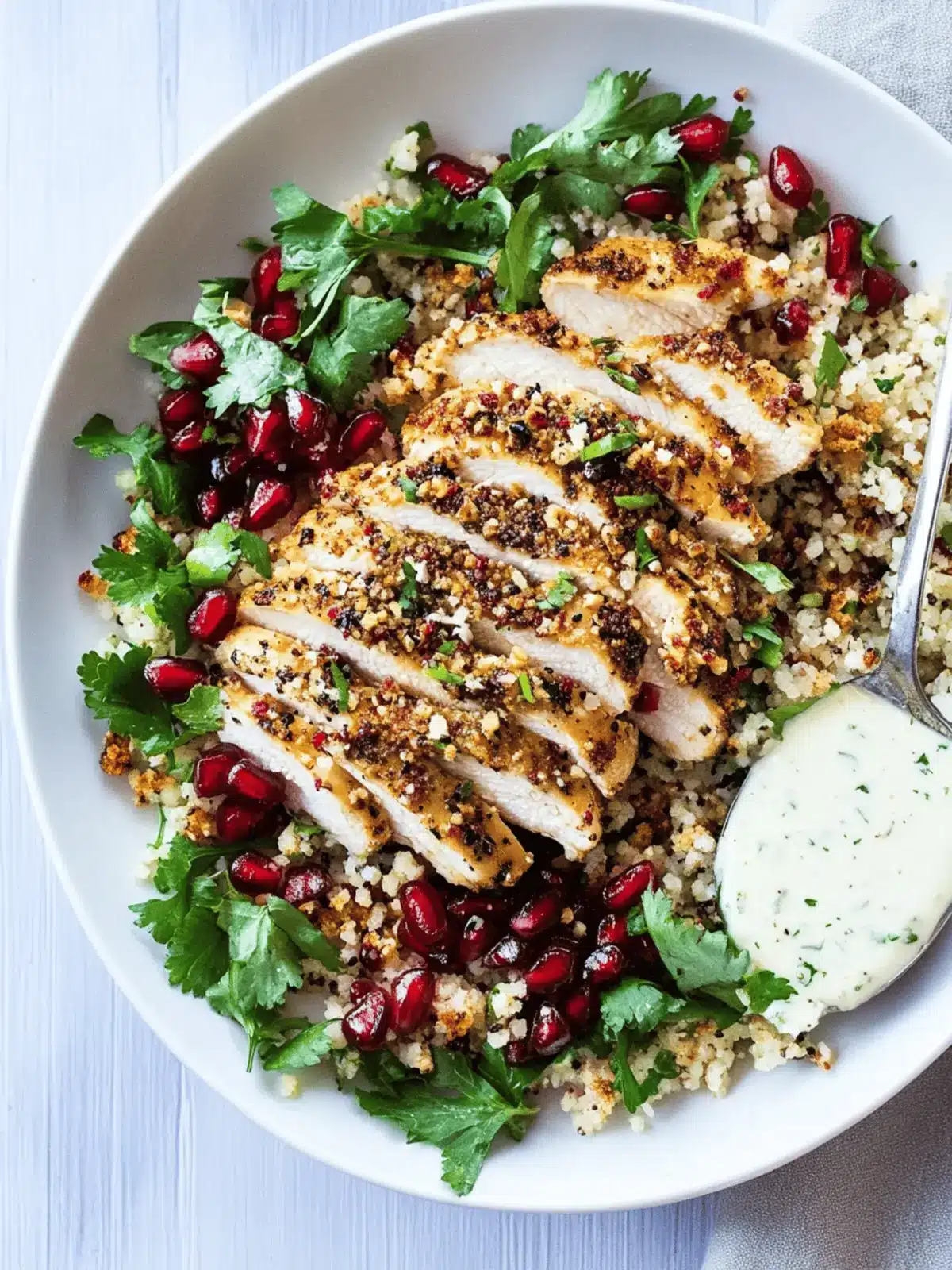 Dukkah Chicken With Pomegranate Tabbouleh: A Flavorful Feast 2 Dukkah Chicken With Pomegranate Tabohleh