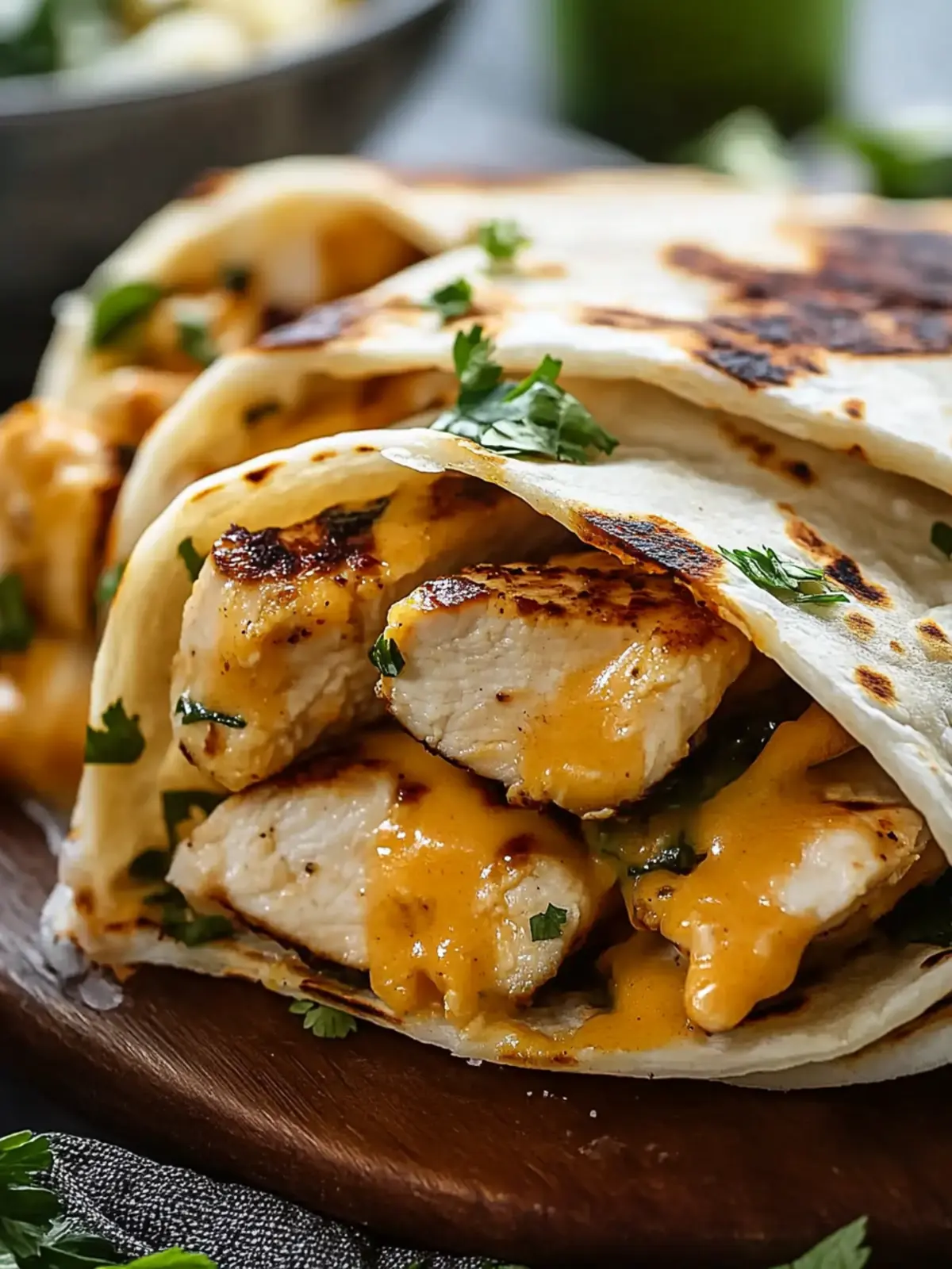 Cheesy Garlic Chicken Wraps Quick Skillet or Air Fryer Delight 4 Cheesy Garlic Chicken Wraps Quick Skillet or Air Fryer