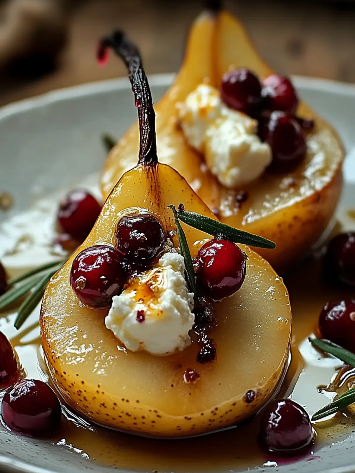 Delicious Baked Pears with Goat Cheese, Honey, and Cranberries 2 Baked Pears with Goat Cheese, Honey, and Cranberries