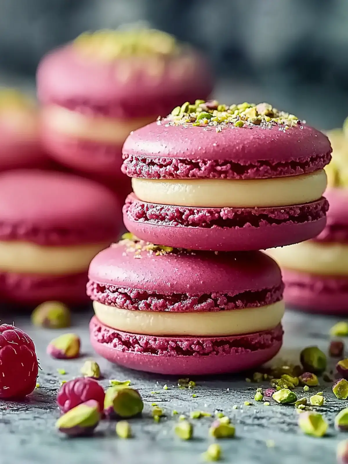 Decadent Luxurious Raspberry Pistachio Macarons to Impress 3 Luxurious Raspberry Pistachio Macarons