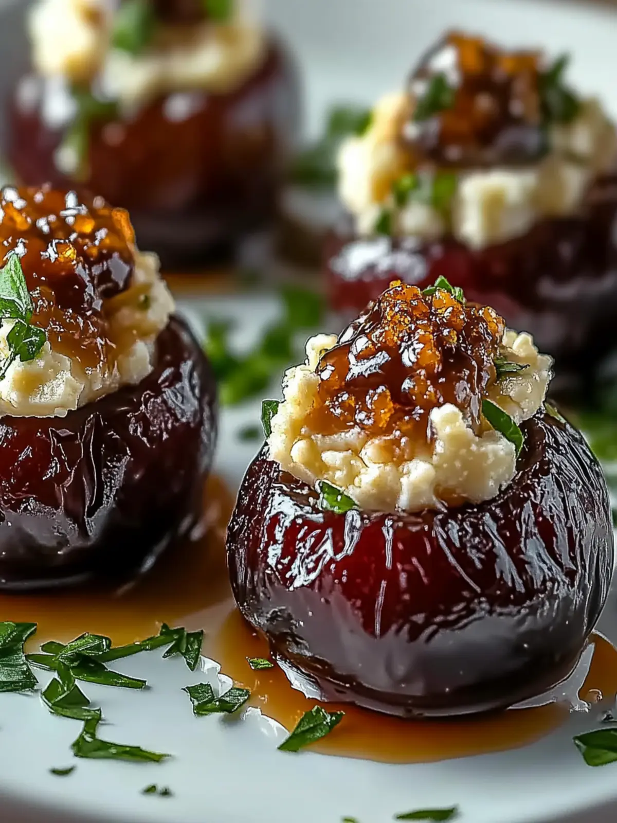 Delicious Feta-Parmesan Stuffed Dates with Honey-Walnut Crunch 4 Feta-Parmesan Stuffed Dates with Honey-Walnut Crunch