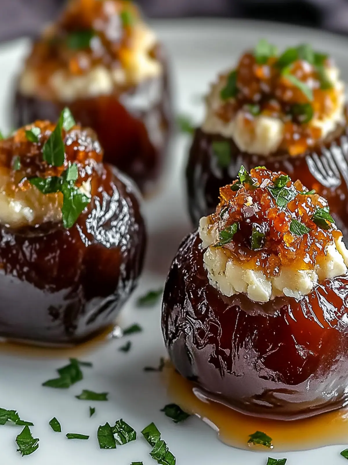 Delicious Feta-Parmesan Stuffed Dates with Honey-Walnut Crunch 3 Feta-Parmesan Stuffed Dates with Honey-Walnut Crunch