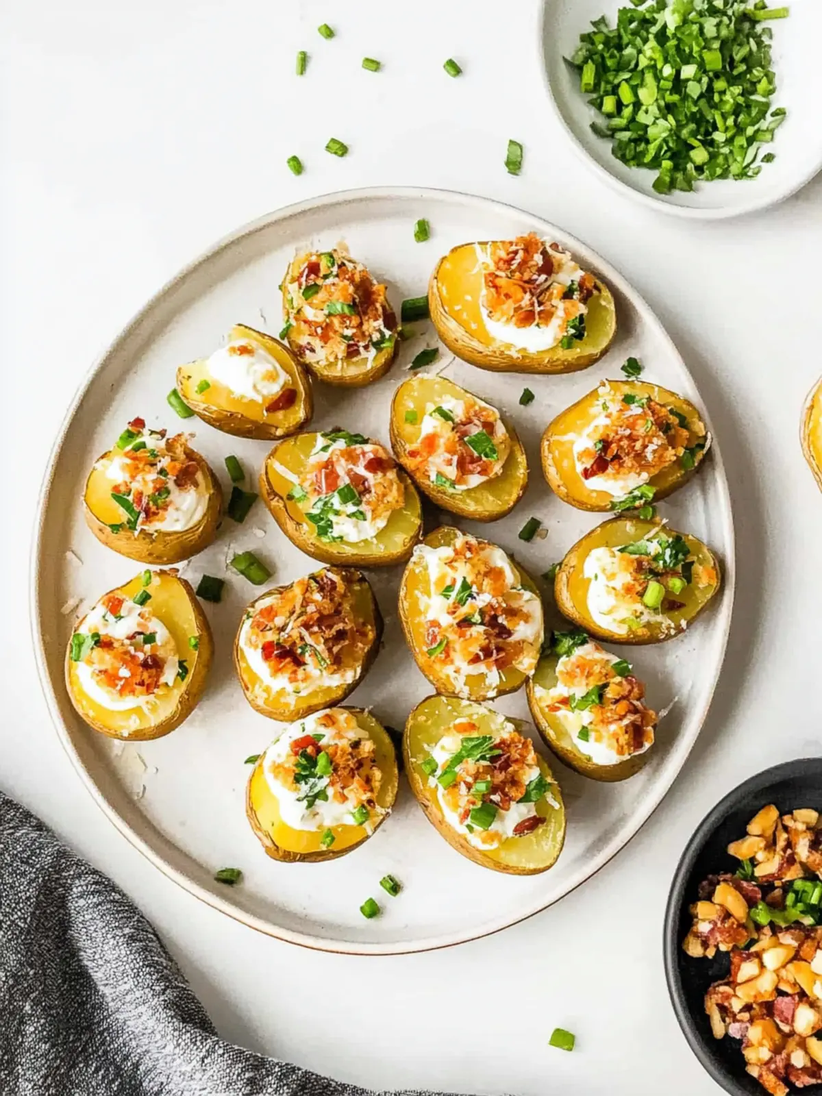 Savory Mini Baked Potatoes with Creamy Sour Cream Bliss 4 Mini Baked Potatoes