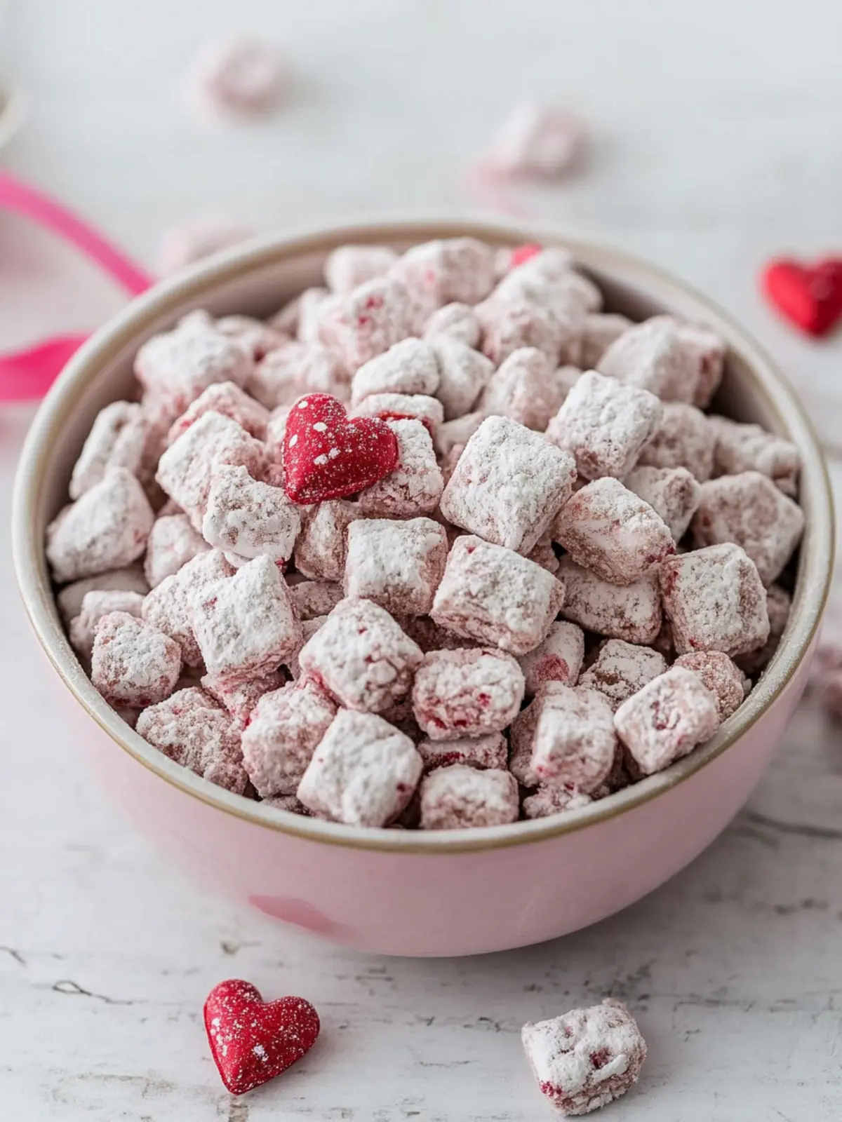 Irresistibly Sweet Valentine's Day Muddy Buddies Delight 2 Valentine's Day Muddy Buddies /Puppy Chow