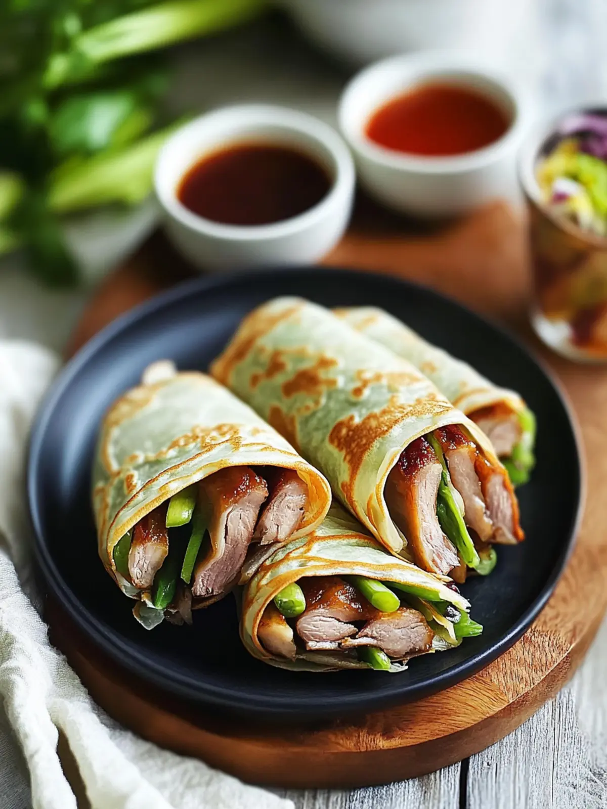 Savory Peking Duck Crepe Wraps for Effortless Entertaining 2 Peking Duck Crepe Wraps