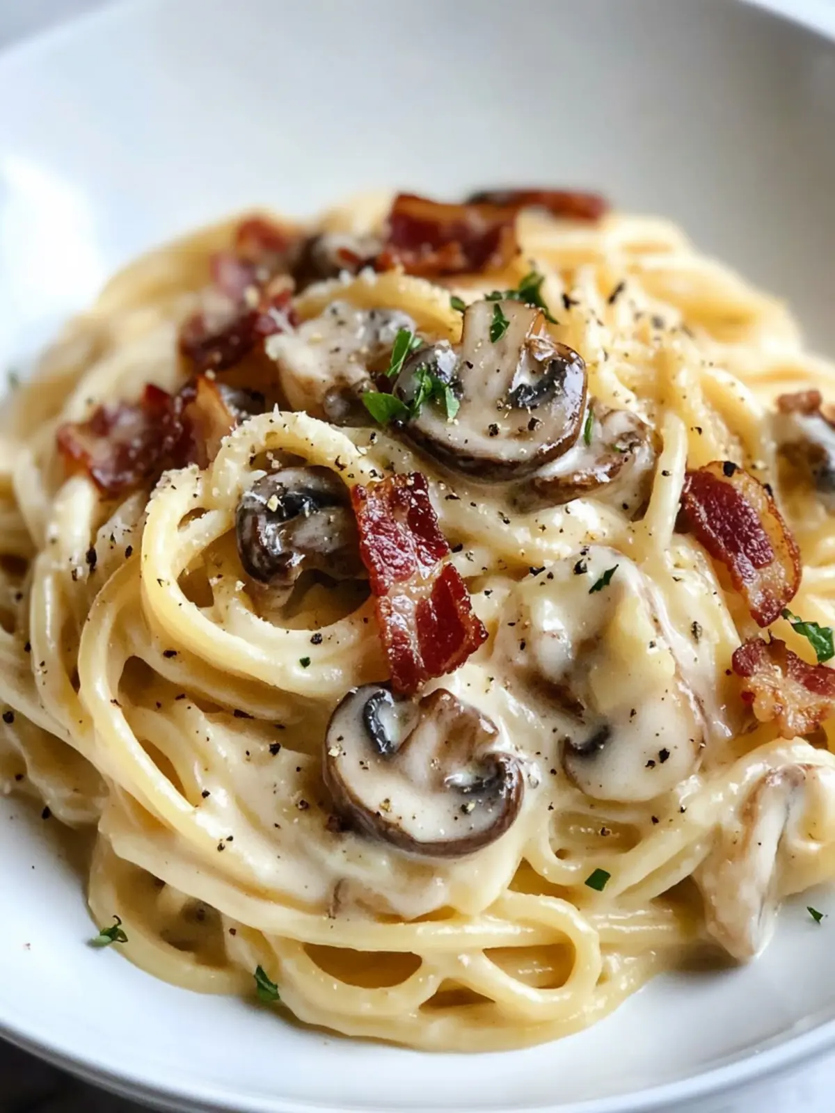 Creamy Bacon and Mushroom Pasta for the Ultimate Comfort Dish 4 Creamy Bacon and Mushroom Pasta