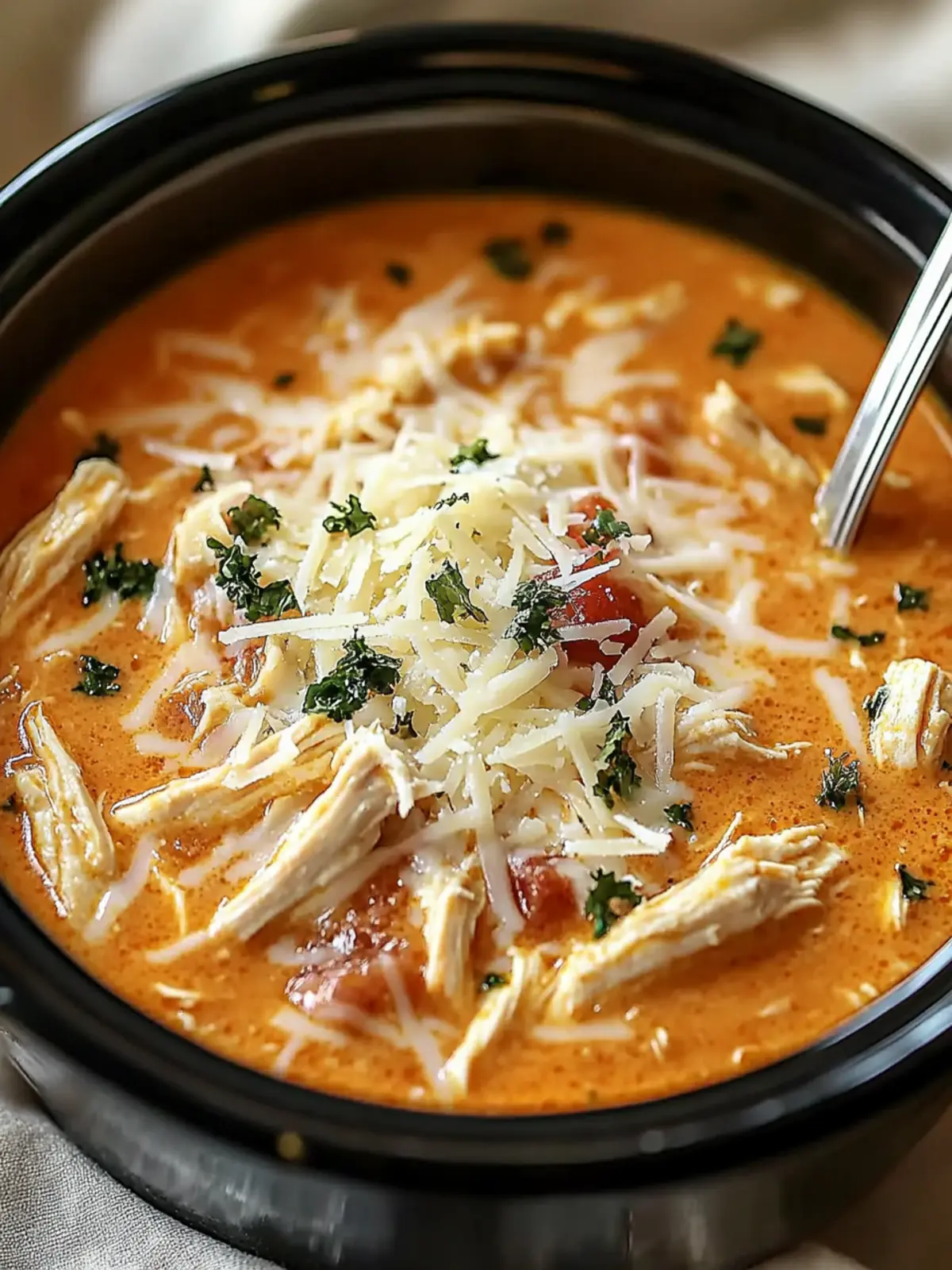 Crock Pot Creamy Chicken Parmesan Soup for Cozy Evenings 3 Crock Pot Creamy Chicken Parmesan Soup