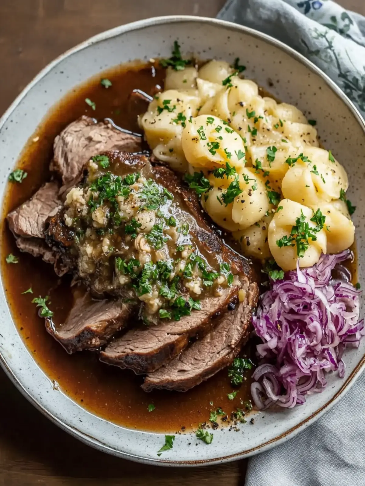 Savory Traditional Sauerbraten with Sweet Gingersnap Gravy 4 Traditional Sauerbraten