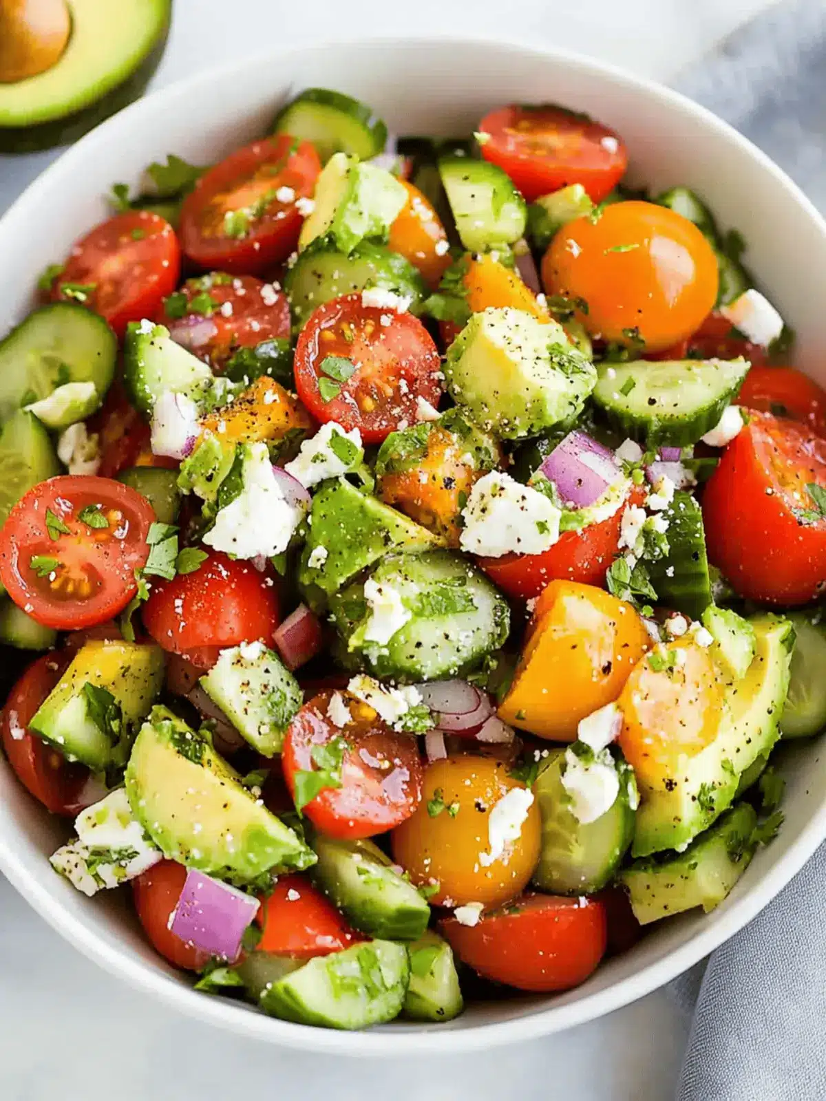 Fresh Tomato Cucumber Avocado Salad in Just 15 Minutes 3 Tomato Cucumber Avocado Salad