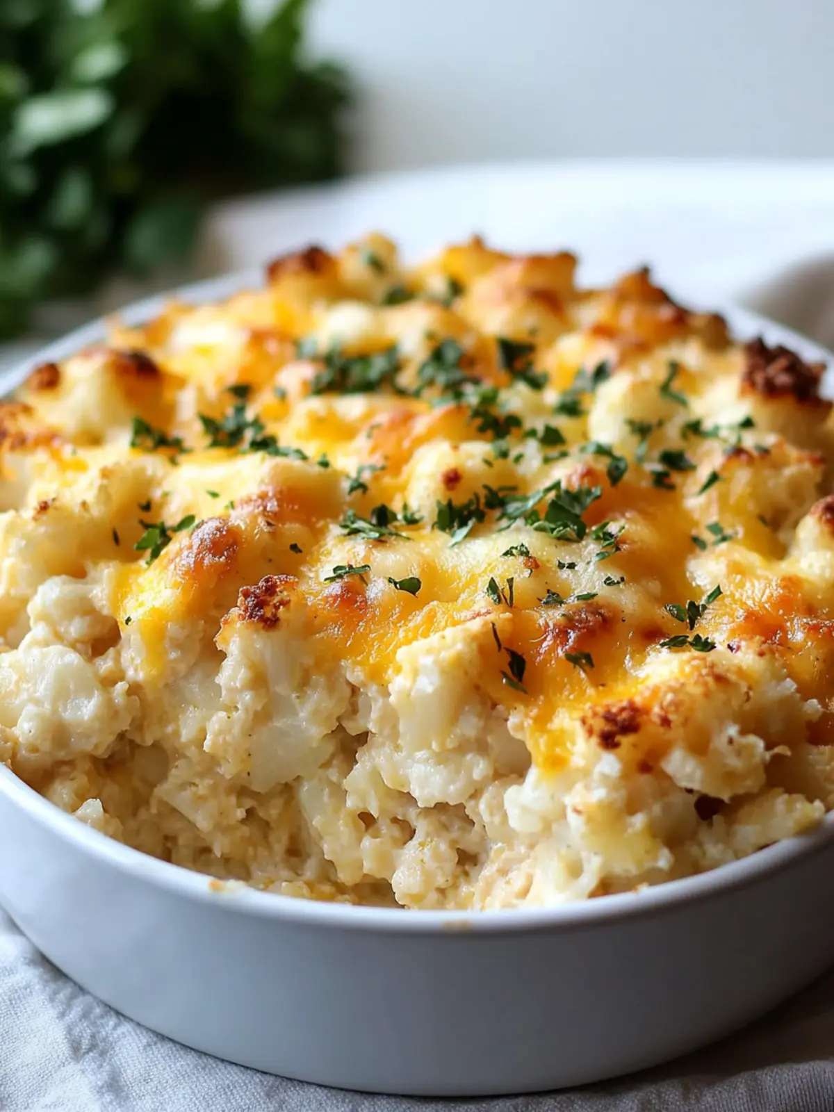 Delicious Cheesy Chicken Riced Cauliflower Casserole Recipe 4 Cheesy Chicken Riced Cauliflower Casserole
