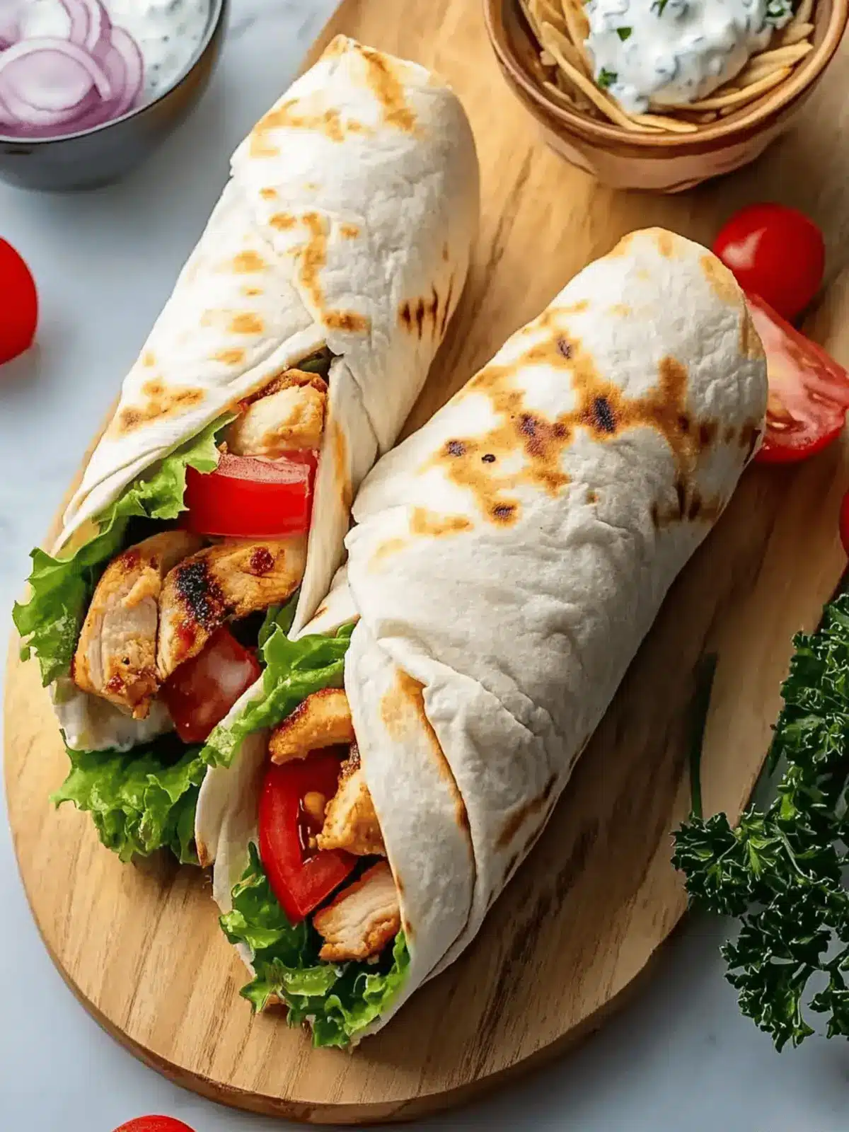 Delicious Chicken Shawarma Wraps with Yogurt Sauce Recipe 4 Chicken Shawarma Wraps with Yogurt Sauce Recipe