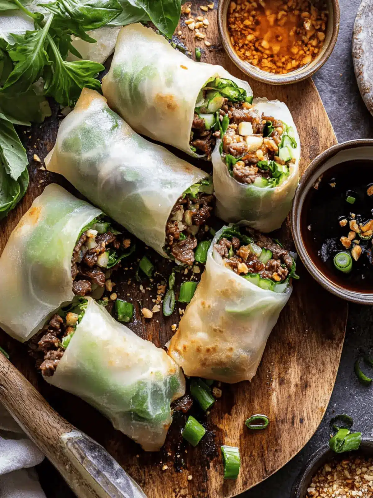 20 Minute Thai Basil Beef Rolls: Quick & Flavorful Delight 3 Thai Basil Beef Rolls