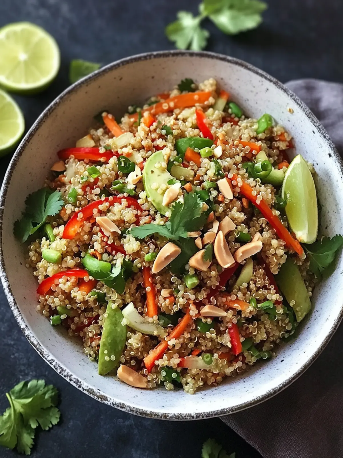 Crunchy Thai Quinoa Salad with Peanut Dressing to Wow Your Tastebuds 2 Crunchy Thai Quinoa Salad with Peanut Dressing