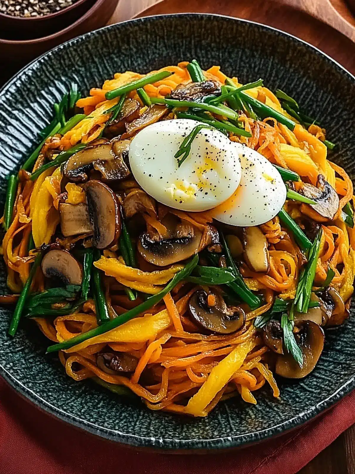 Mushroom and Egg Stir-Fried Sweet Potato Noodles That Delight 2 Mushroom and Egg Stir-Fried Sweet Potato Noodles