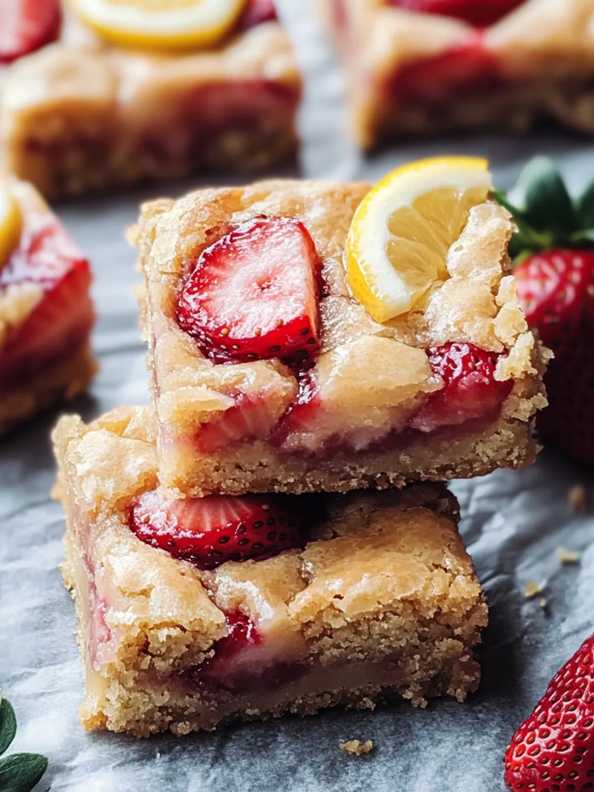 Sweet Strawberry Lemon Blondies for a Sunny Summer Treat 4 Strawberry Lemon Blondies