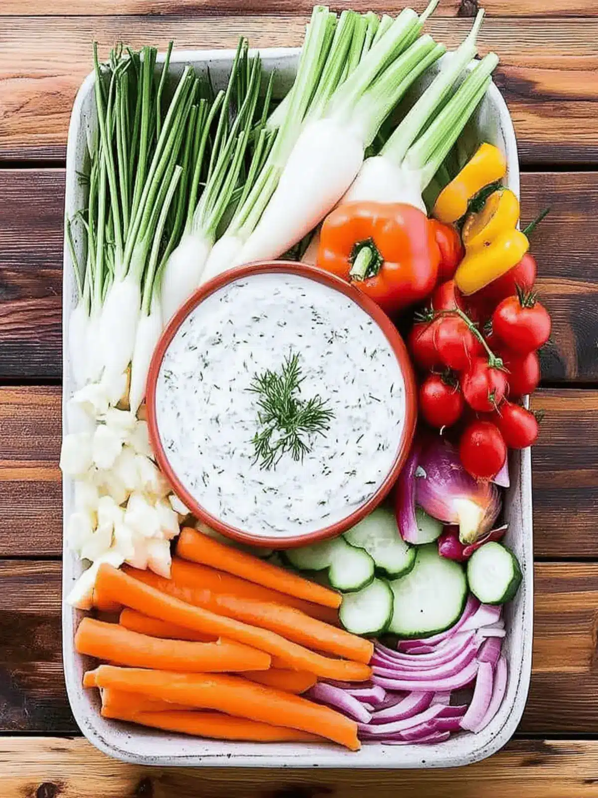 Vibrant Spring Vegetable Platter with Herbed Greek Yogurt Dip 3 Spring Vegetable Platter with Herbed Greek Yogurt Dip