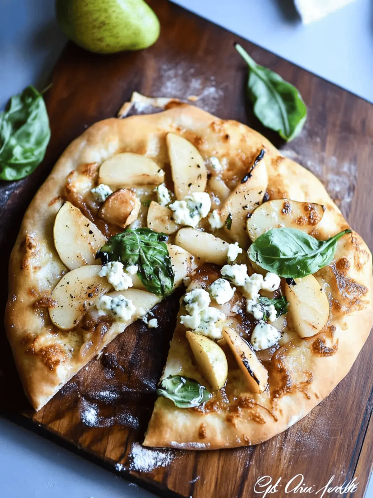 Delicious Pear and Gorgonzola Flatbread Ready in 15 Minutes 3 Pear and Gorgonzola Flatbread