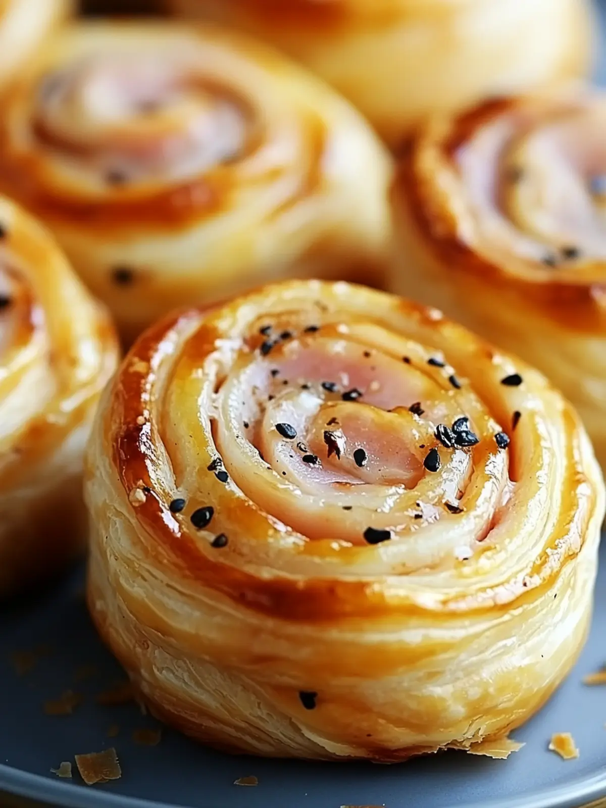 Ham and Cheese Puff Pastry Pinwheels: Irresistibly Easy Snack 4 Ham and Cheese Puff Pastry Pinwheels