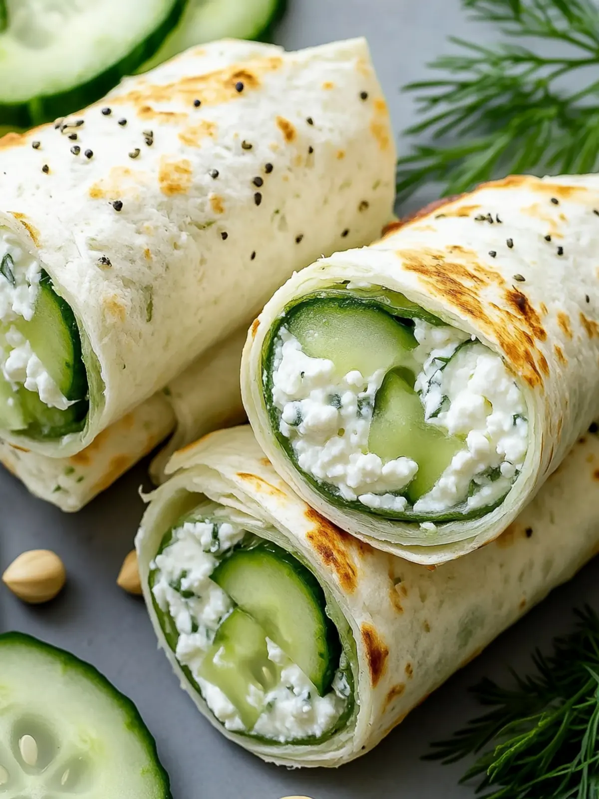 Cucumber Cottage Cheese Wraps for a Quick, Healthy Snack 2 Cucumber Cottage Cheese Wraps