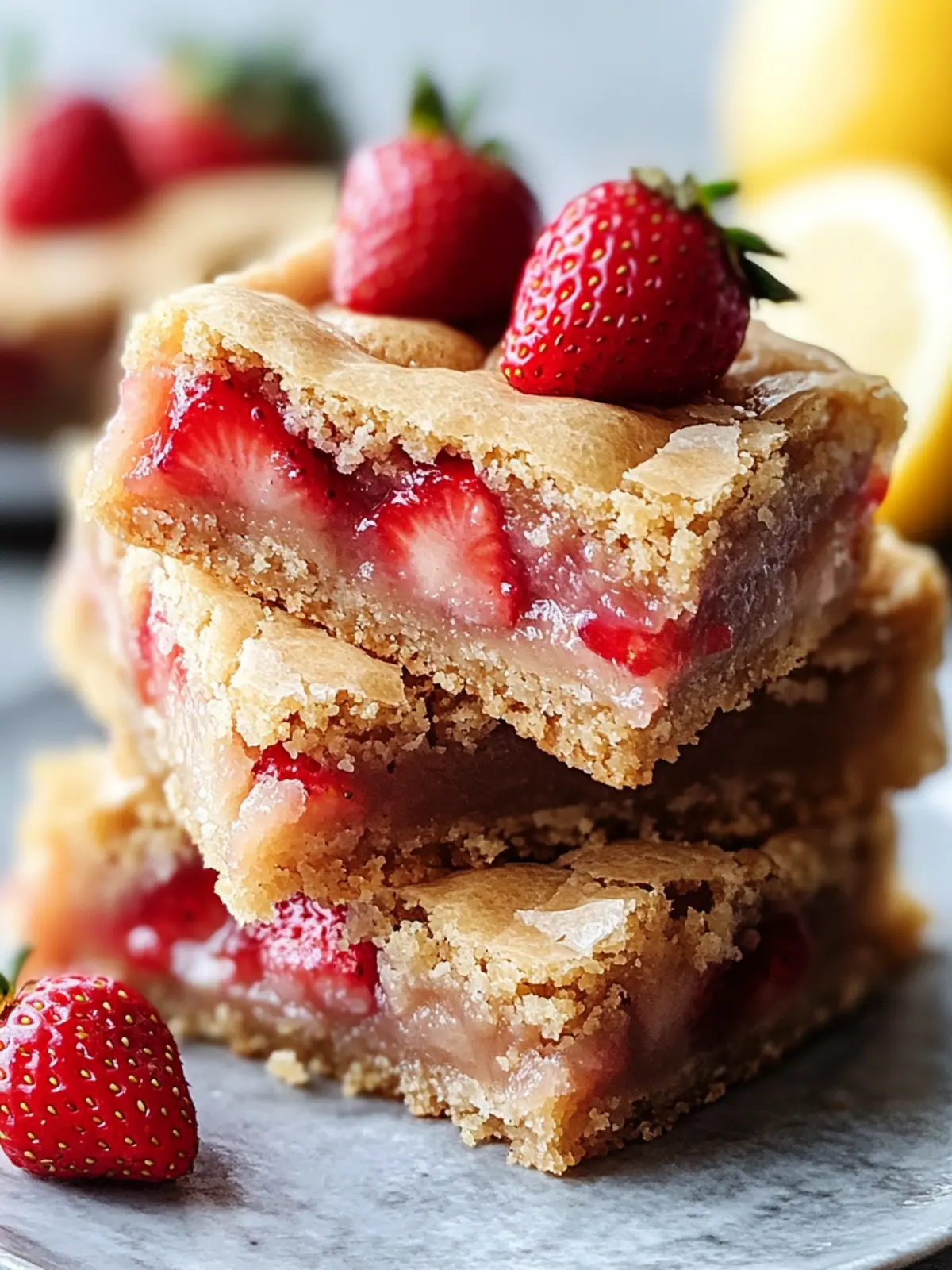 Sweet Strawberry Lemon Blondies for a Sunny Summer Treat 3 Strawberry Lemon Blondies