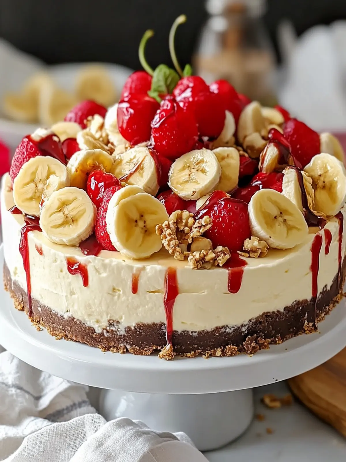 No Bake Banana Split Cheesecake: The Ultimate Summer Treat 3 No Bake Banana Split Cheesecake